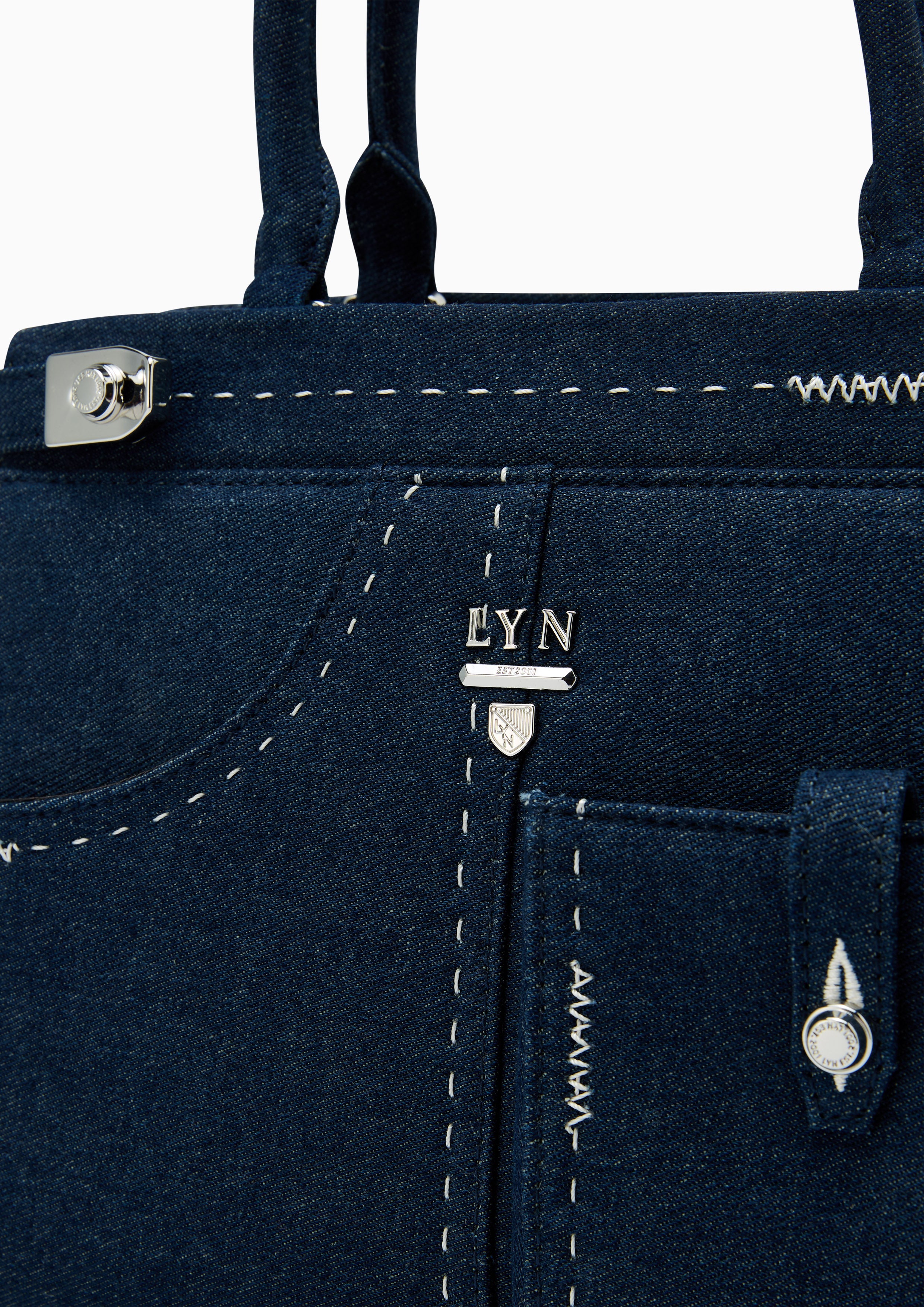 Re-Edit Stitched L Handbag Blue