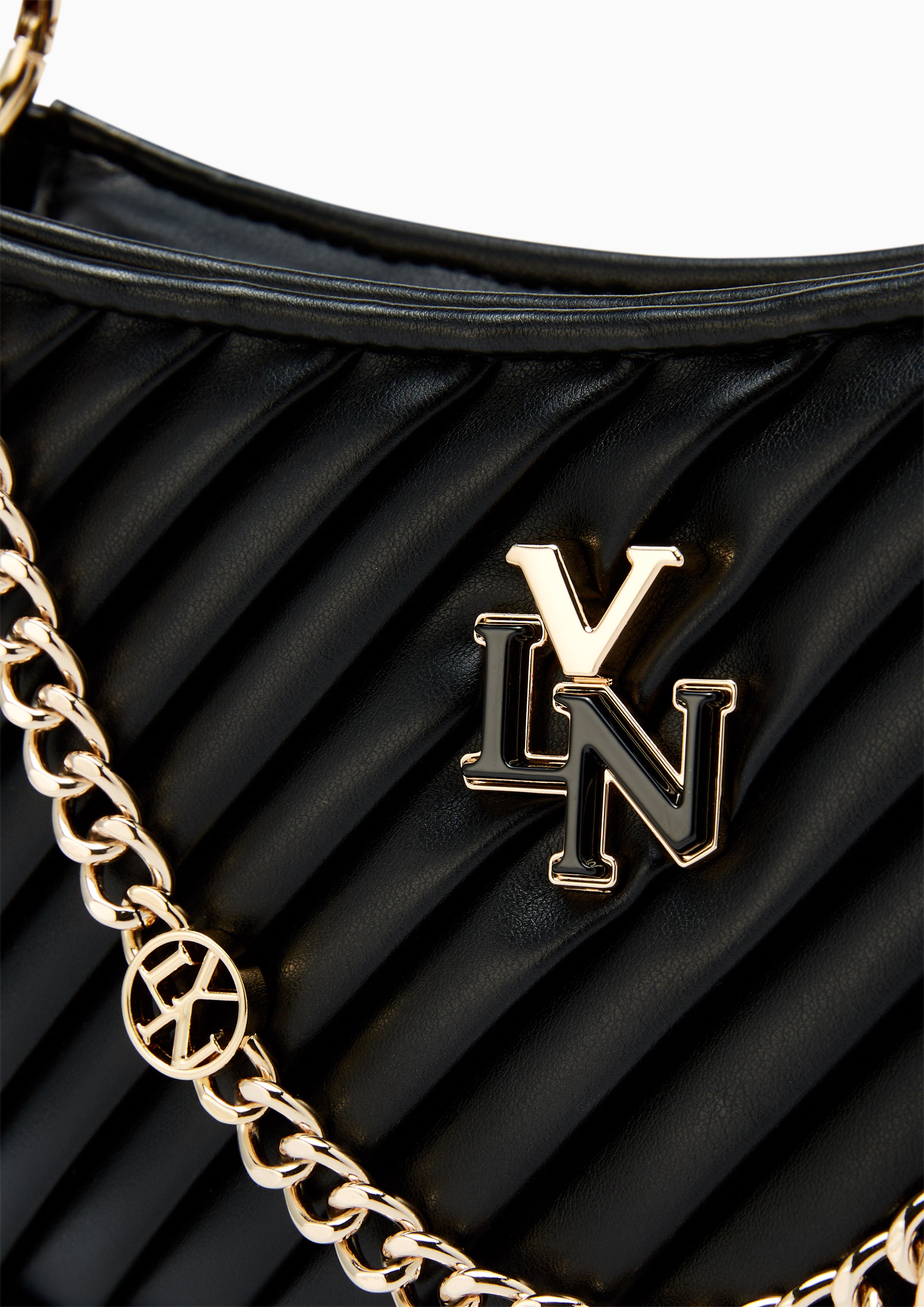 Pleat Brighton Shoulder Bag Black