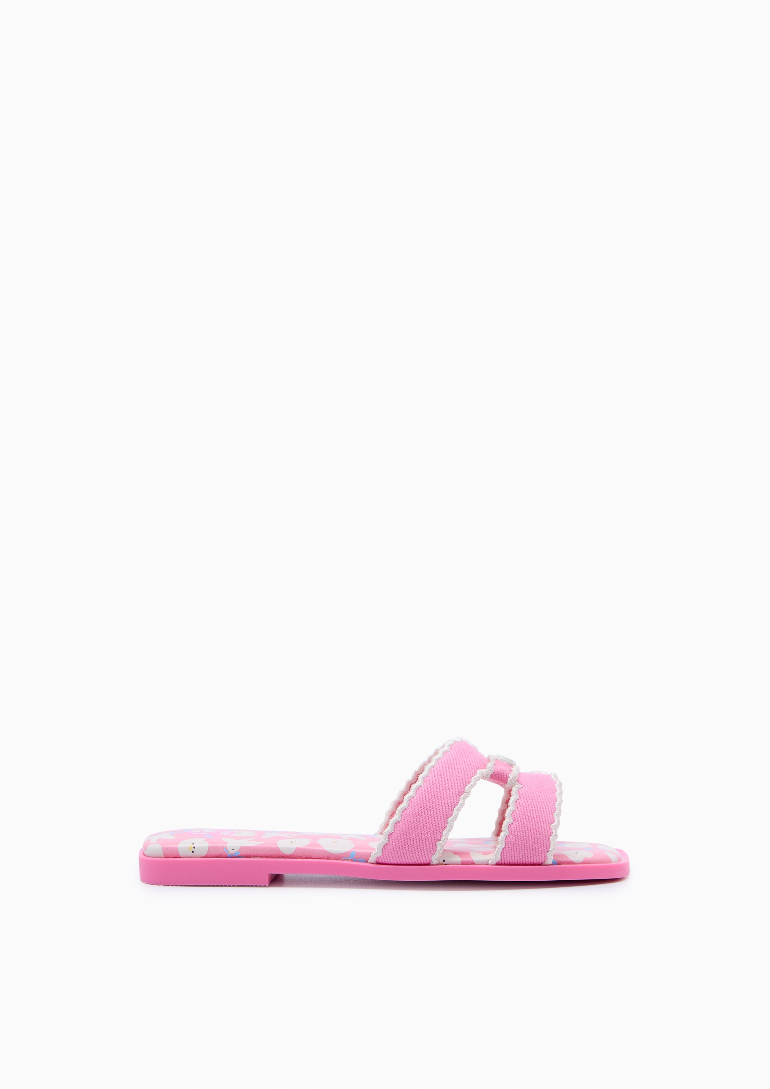 Hey Girl Mini Flat Sandals For Girls Printed Pink