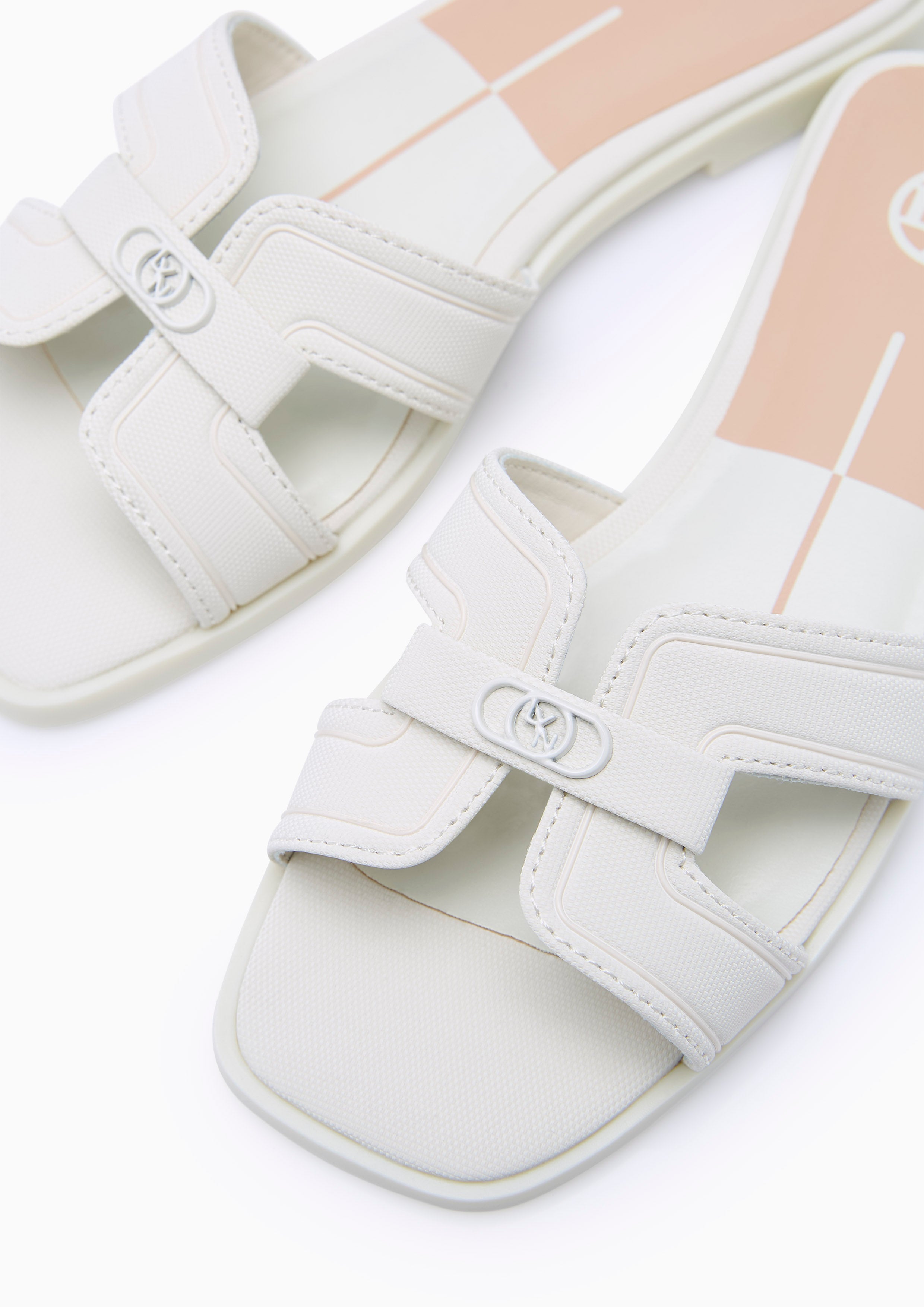 Hey Monotone Mini Flat Sandals (For Kids) White