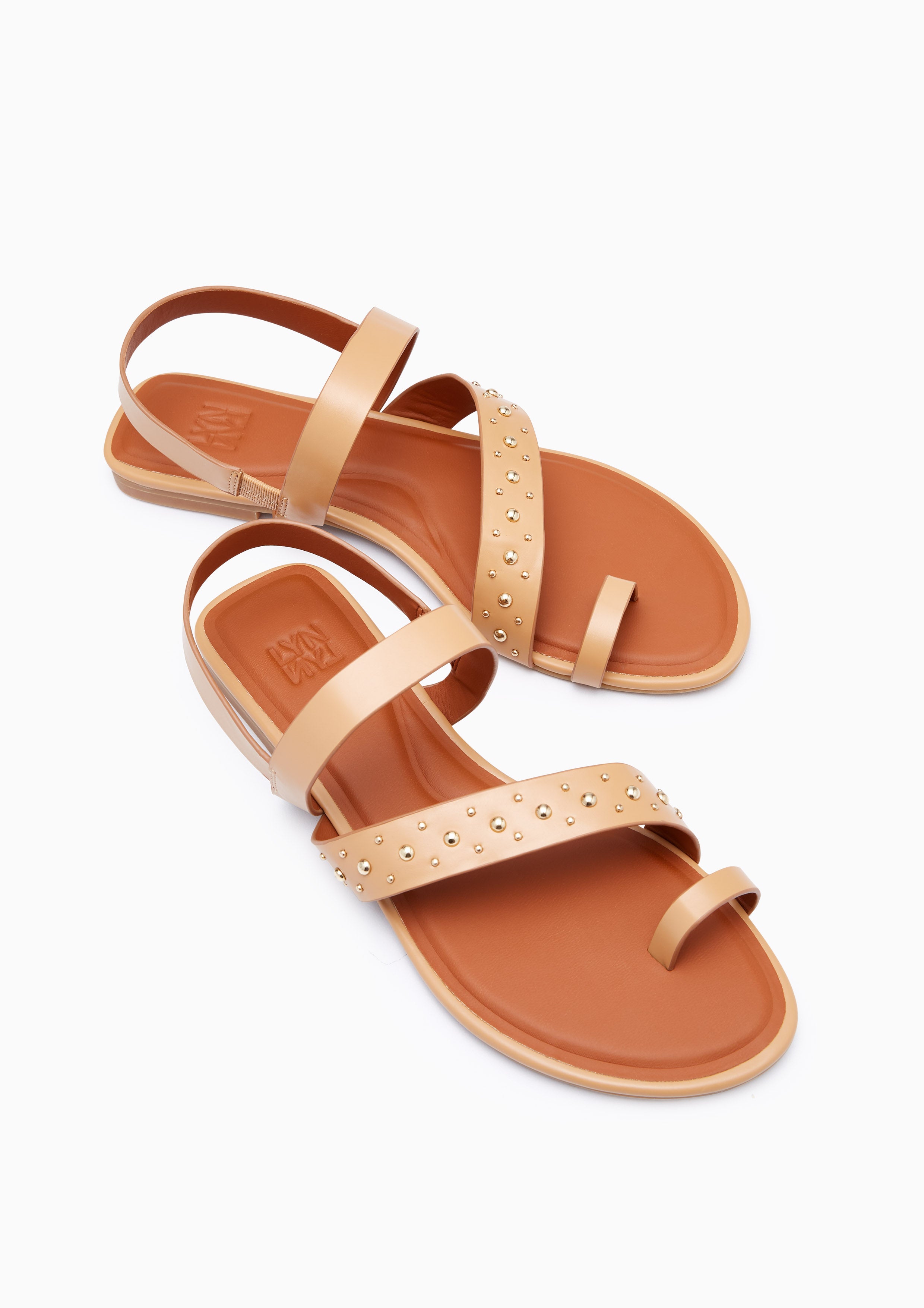 Eva Flat Sandals Beige