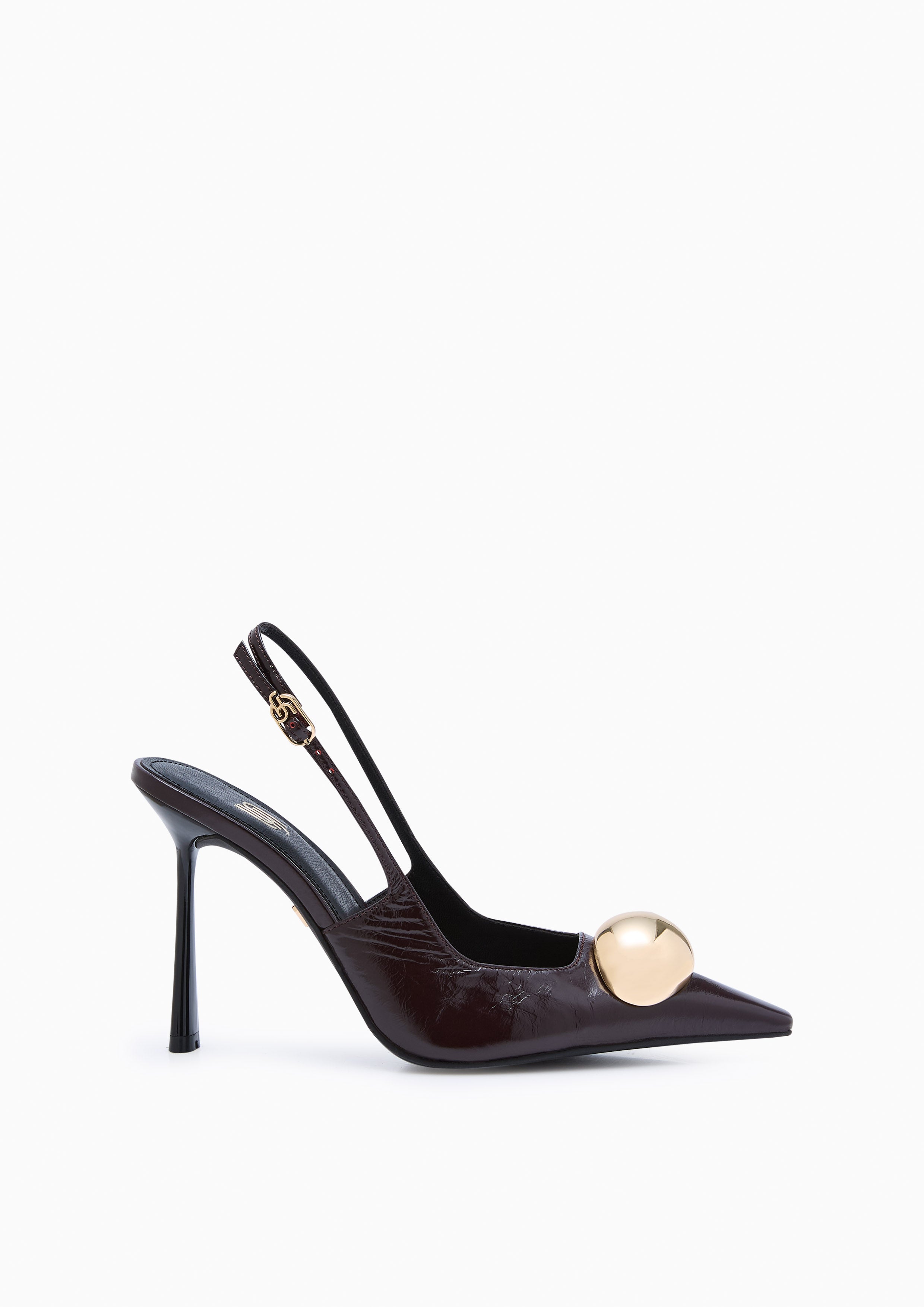 Galia Slingback Heels Dark Red