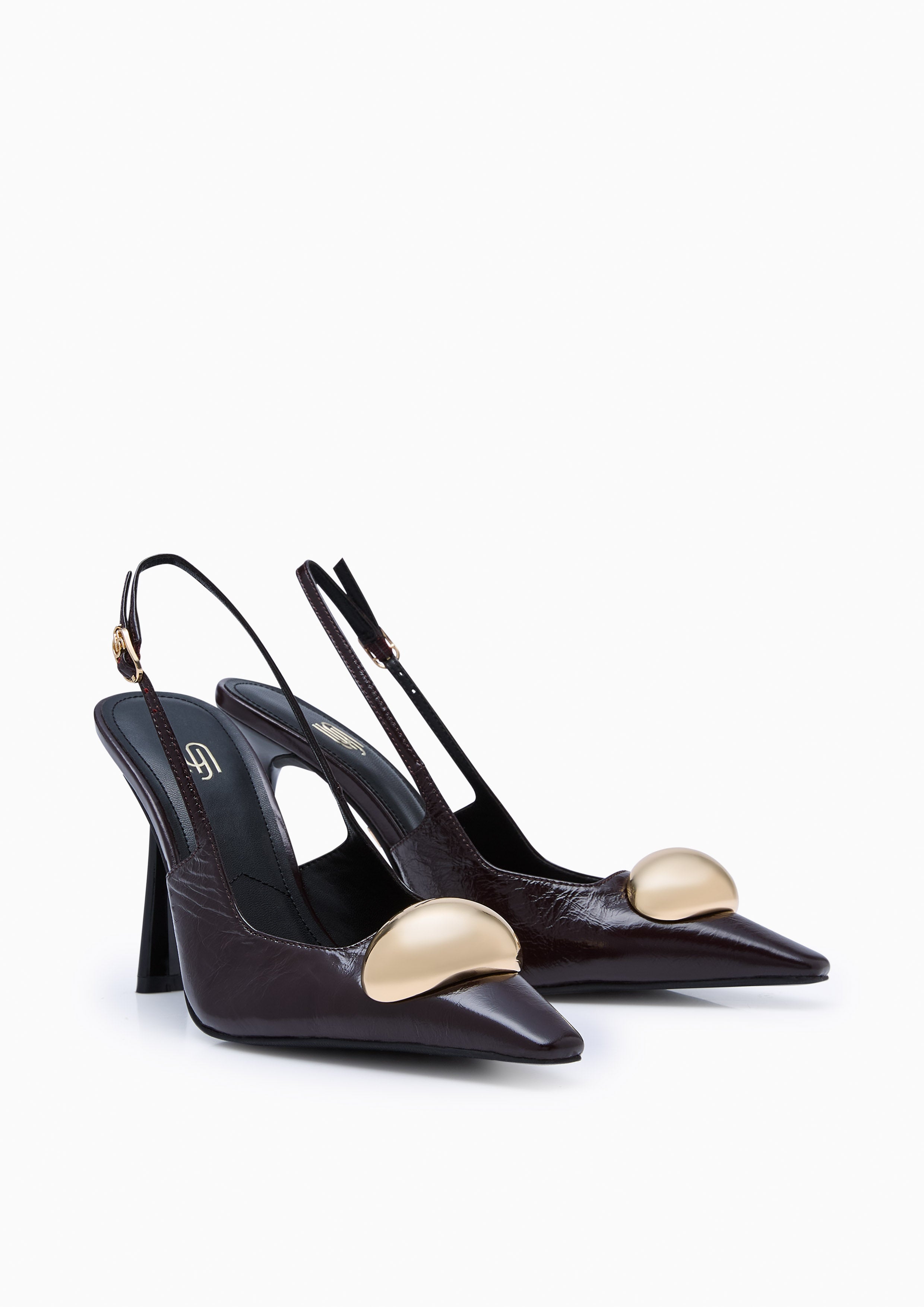 Galia Slingback Heels Dark Red