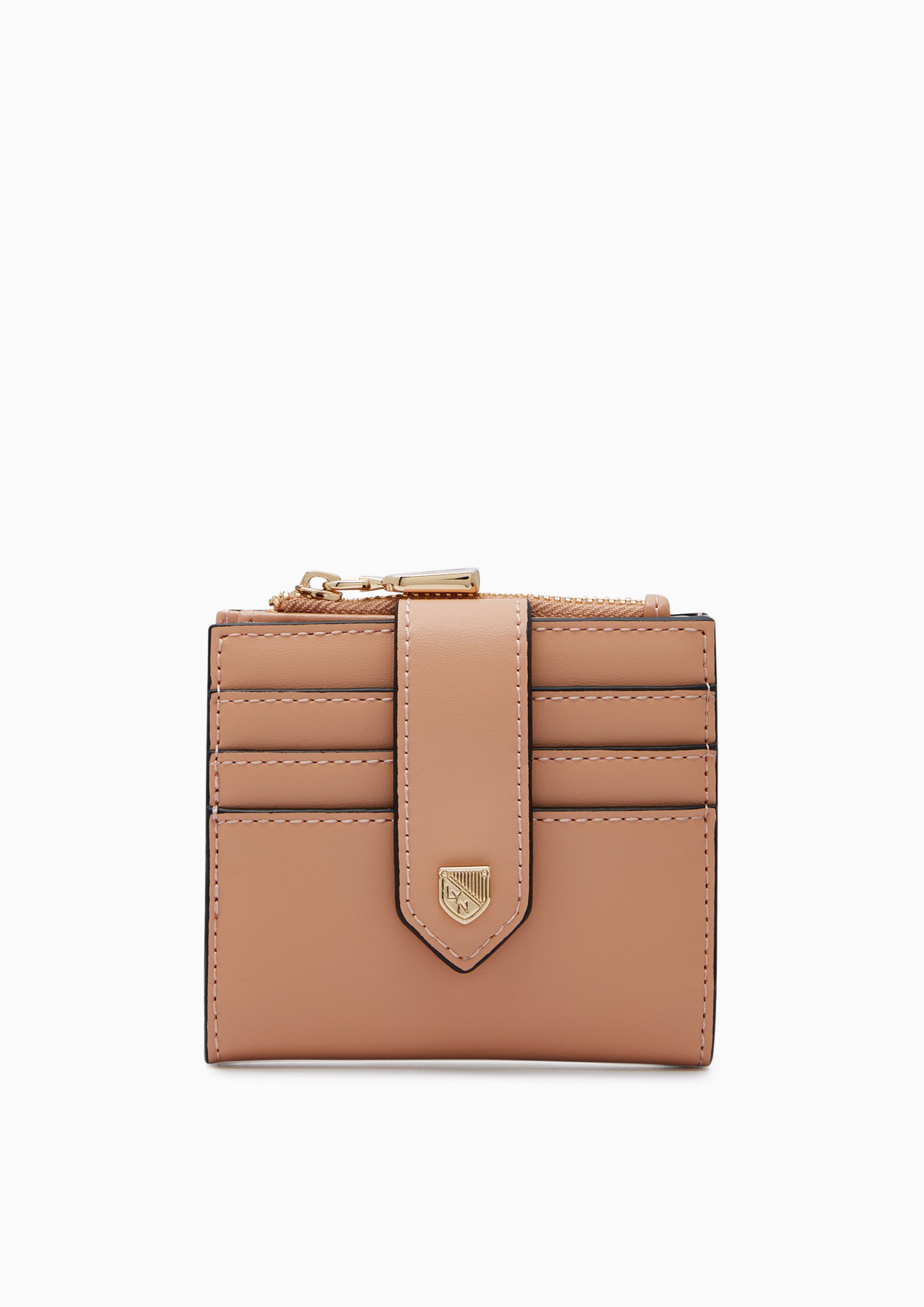 Re-Edit Slim Card Short Wallet Beige