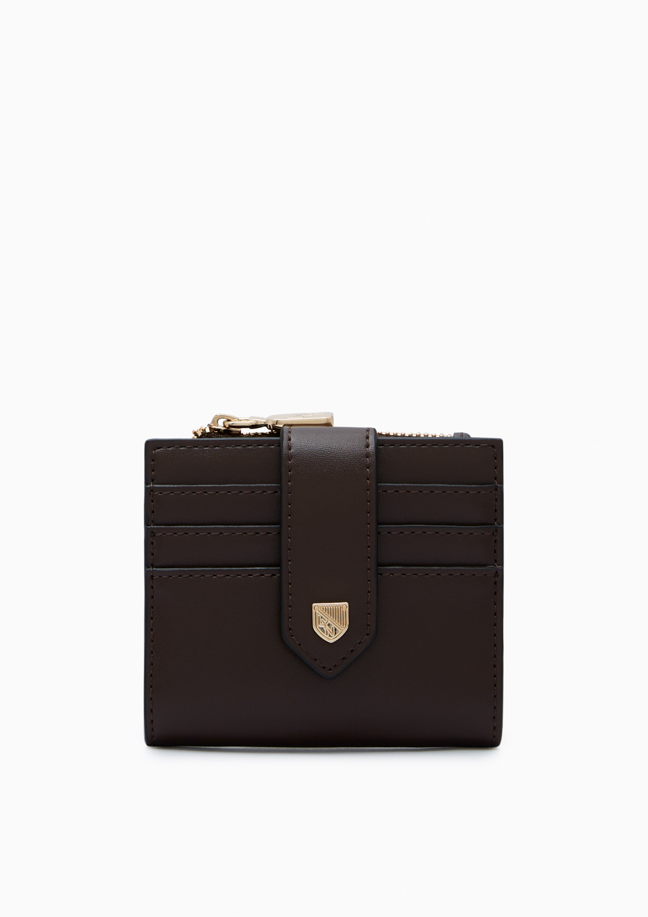 Re-Edit Slim Card Short Wallet Dark Brown