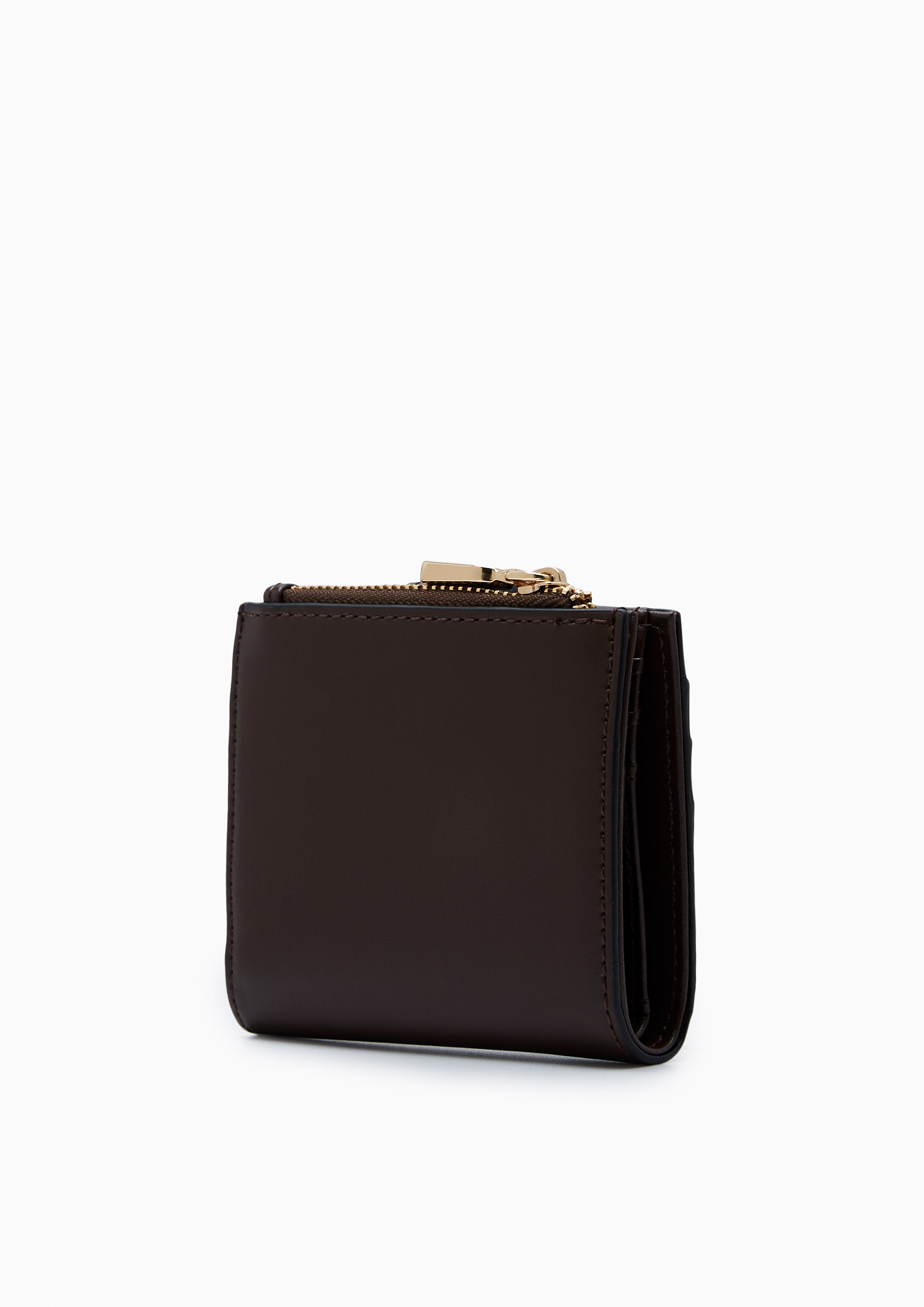 Re-Edit Slim Card Short Wallet Dark Brown