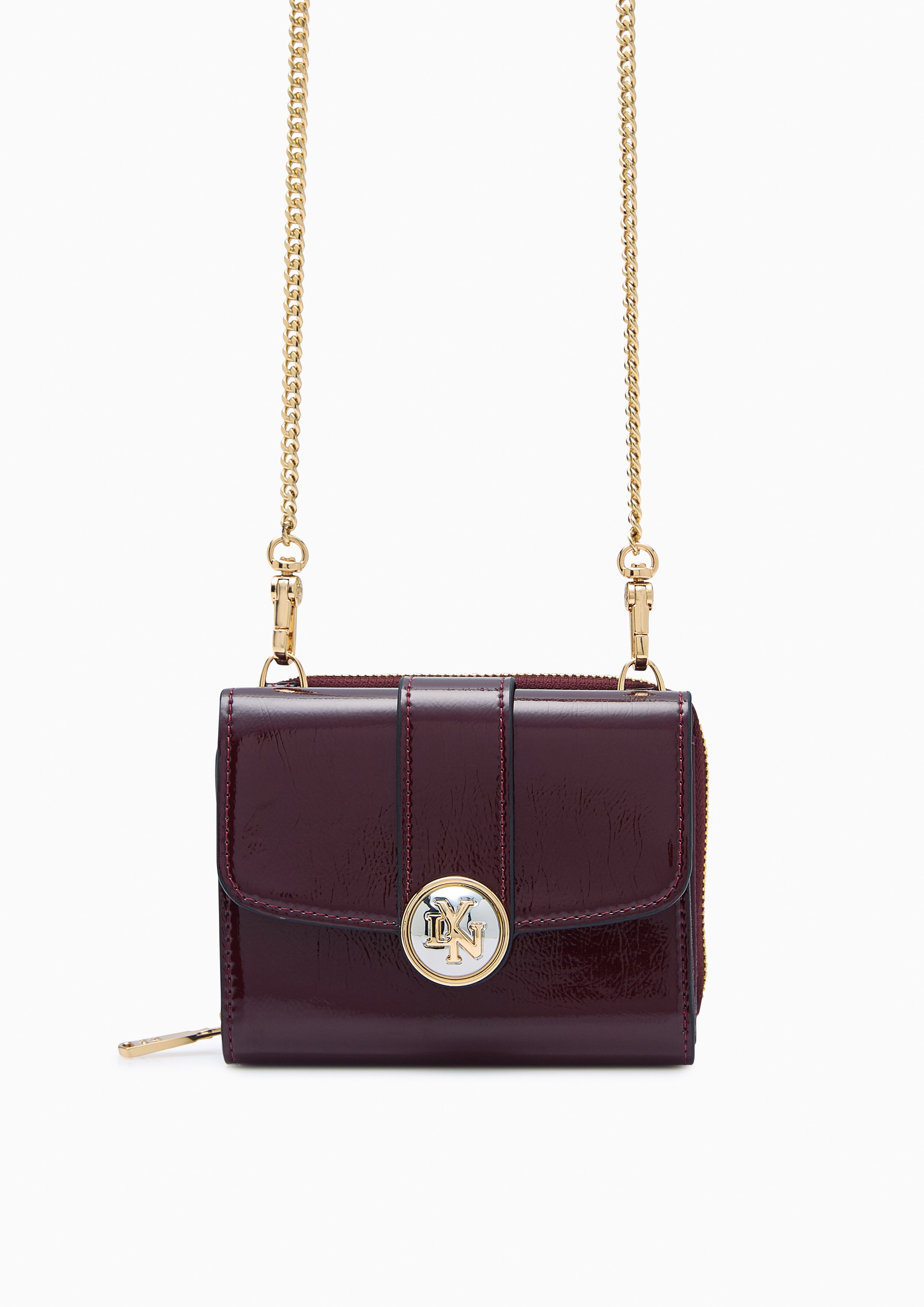 Venus Short Wallet On Chain Dark Red