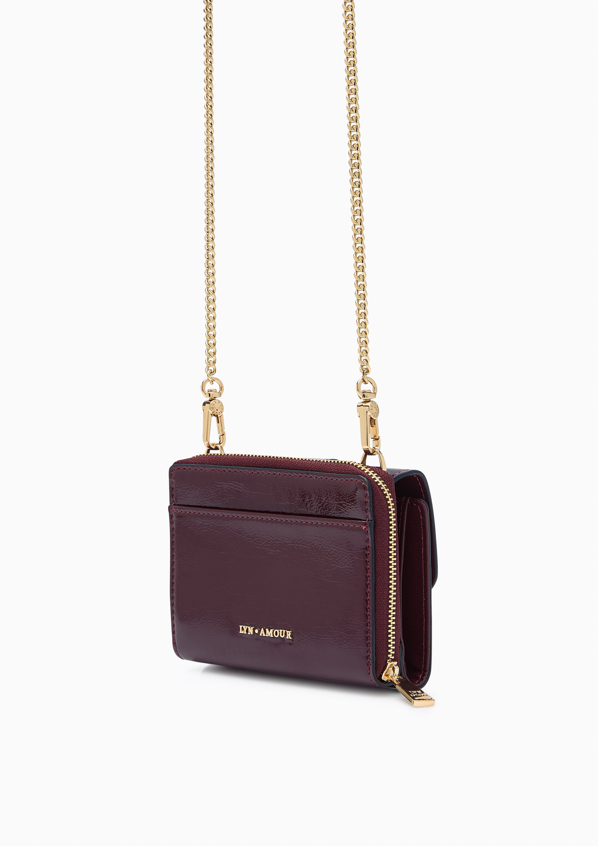 Venus Short Wallet On Chain Dark Red