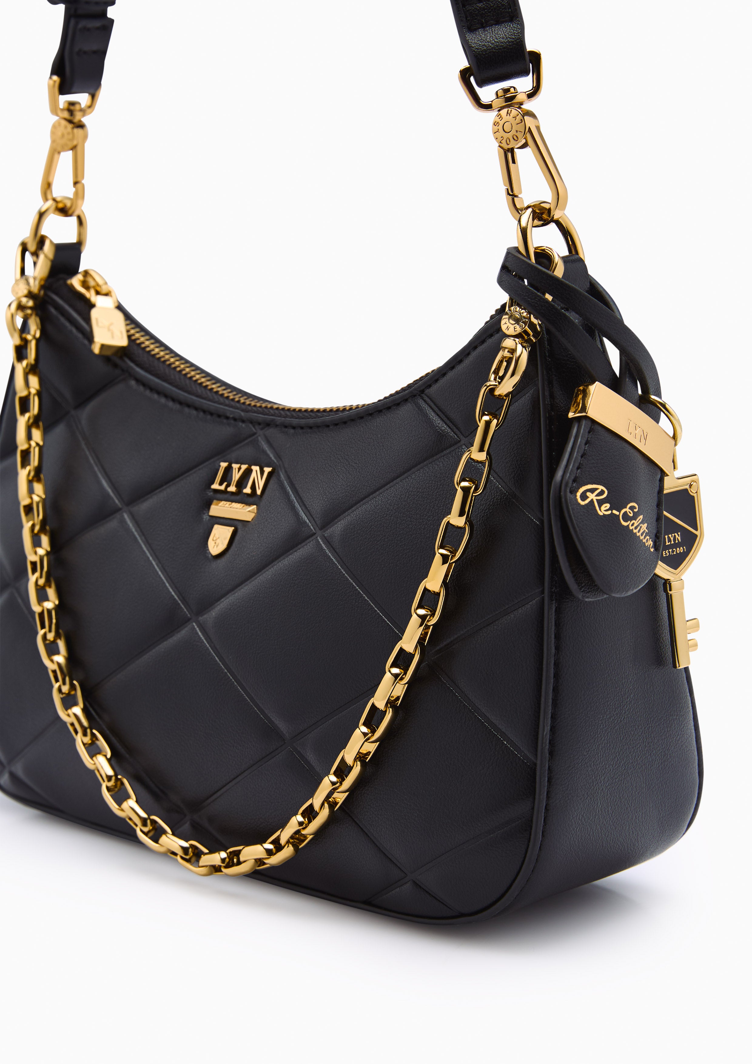 Re-Edit Rosee S Emb Shoulder Bag Black