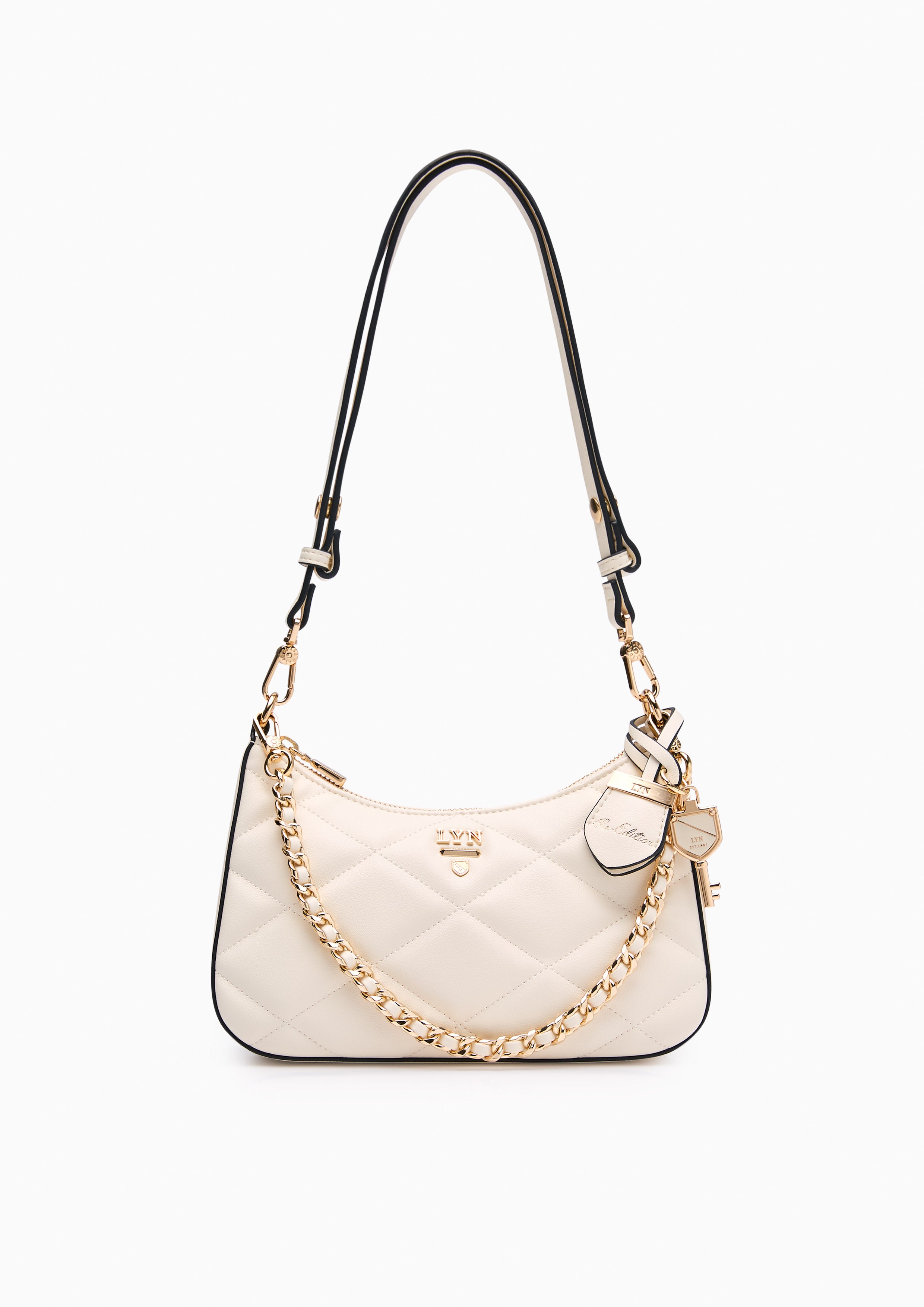 Re-Edit Rosee Quilt S Shoulder Bag Ivory