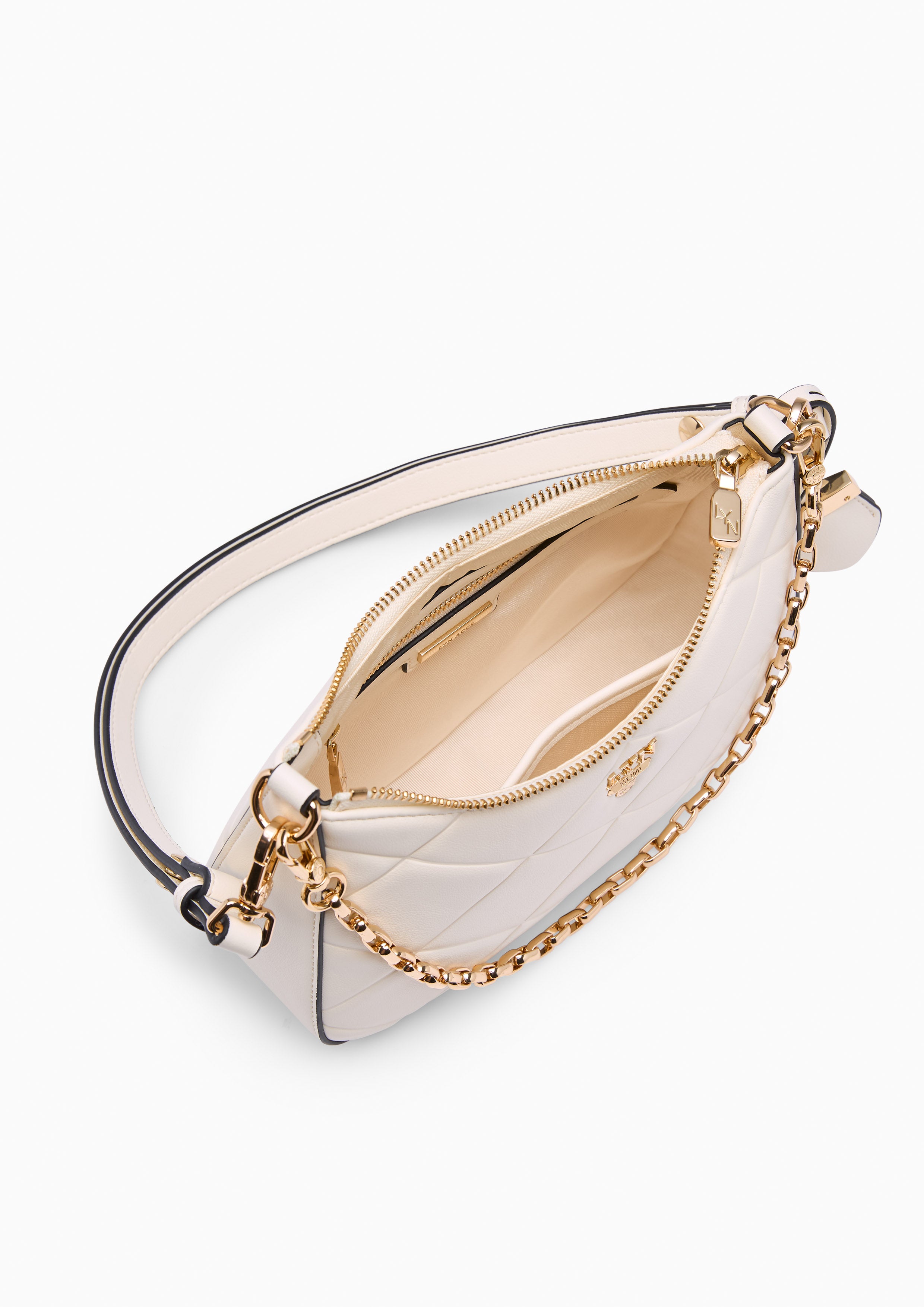 Re-Edit Rosee Quilt S Shoulder Bag Ivory