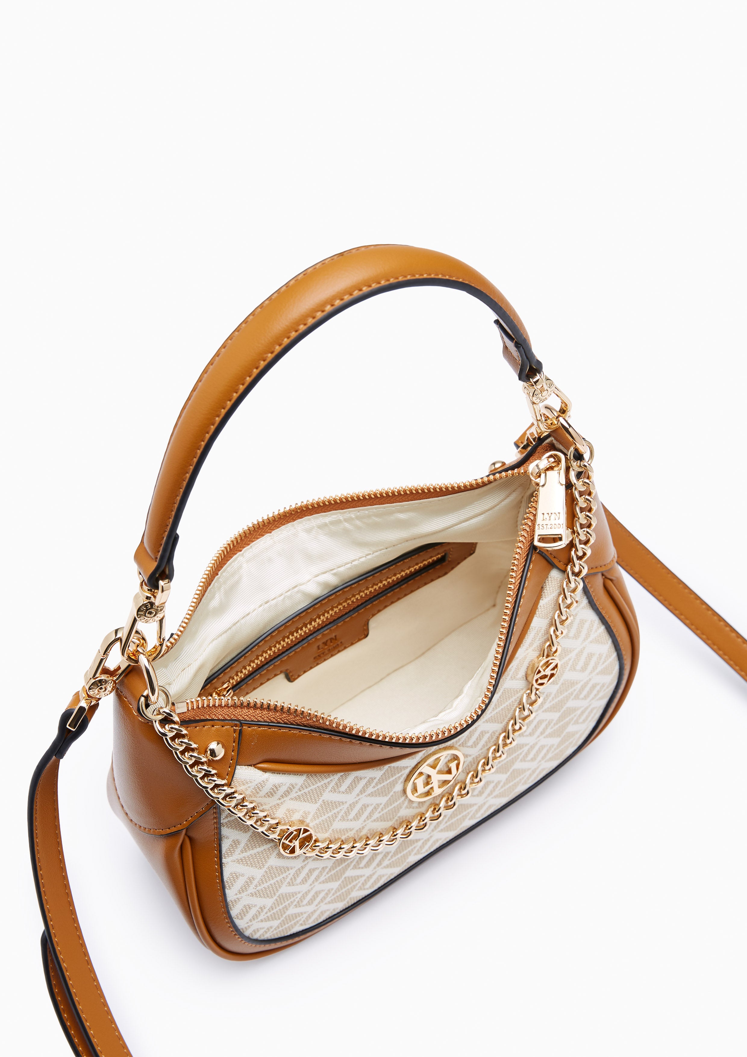 Mona Ii Crossbody Bag Printed Beige