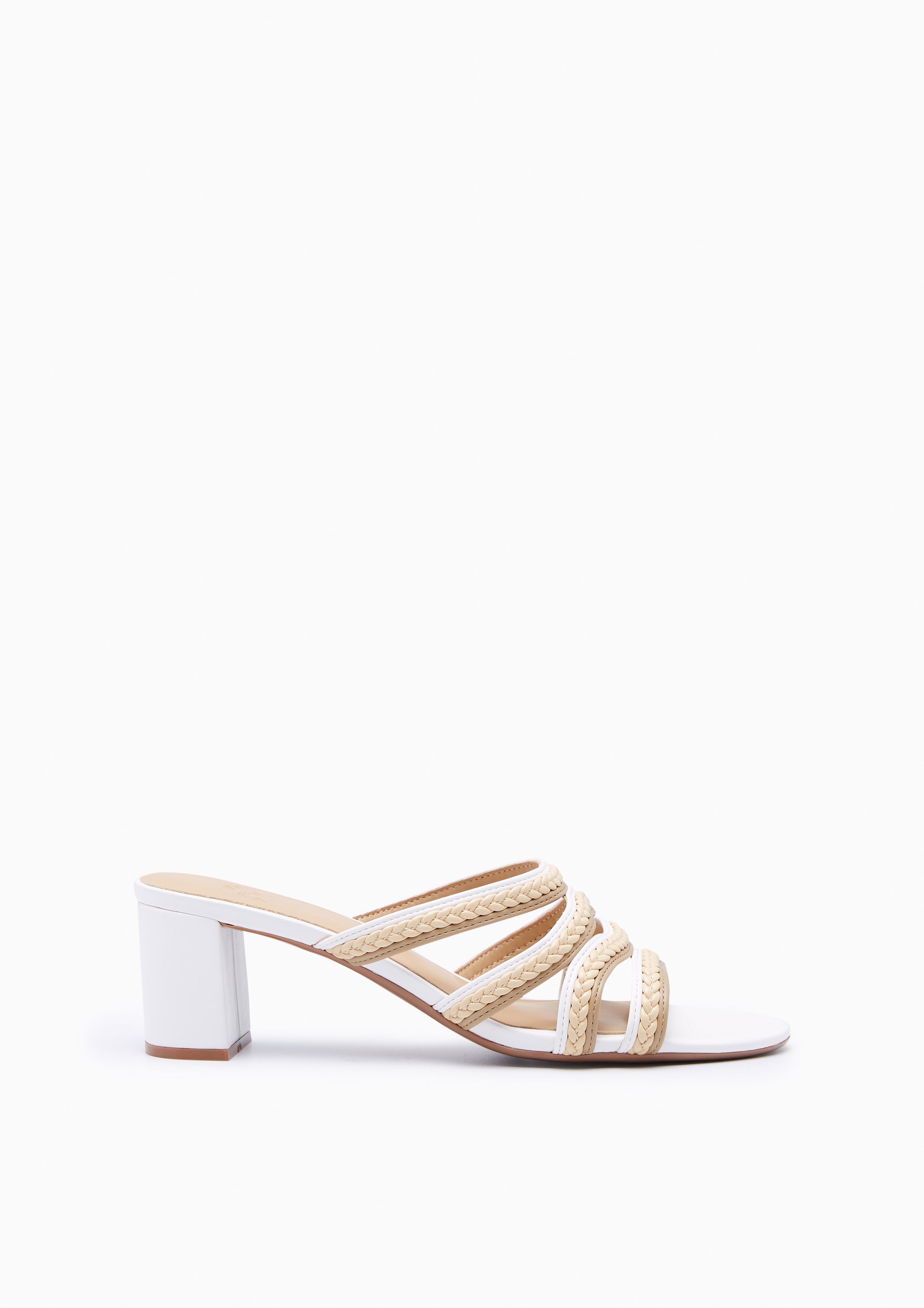 Landya Block Heel Mules Beige