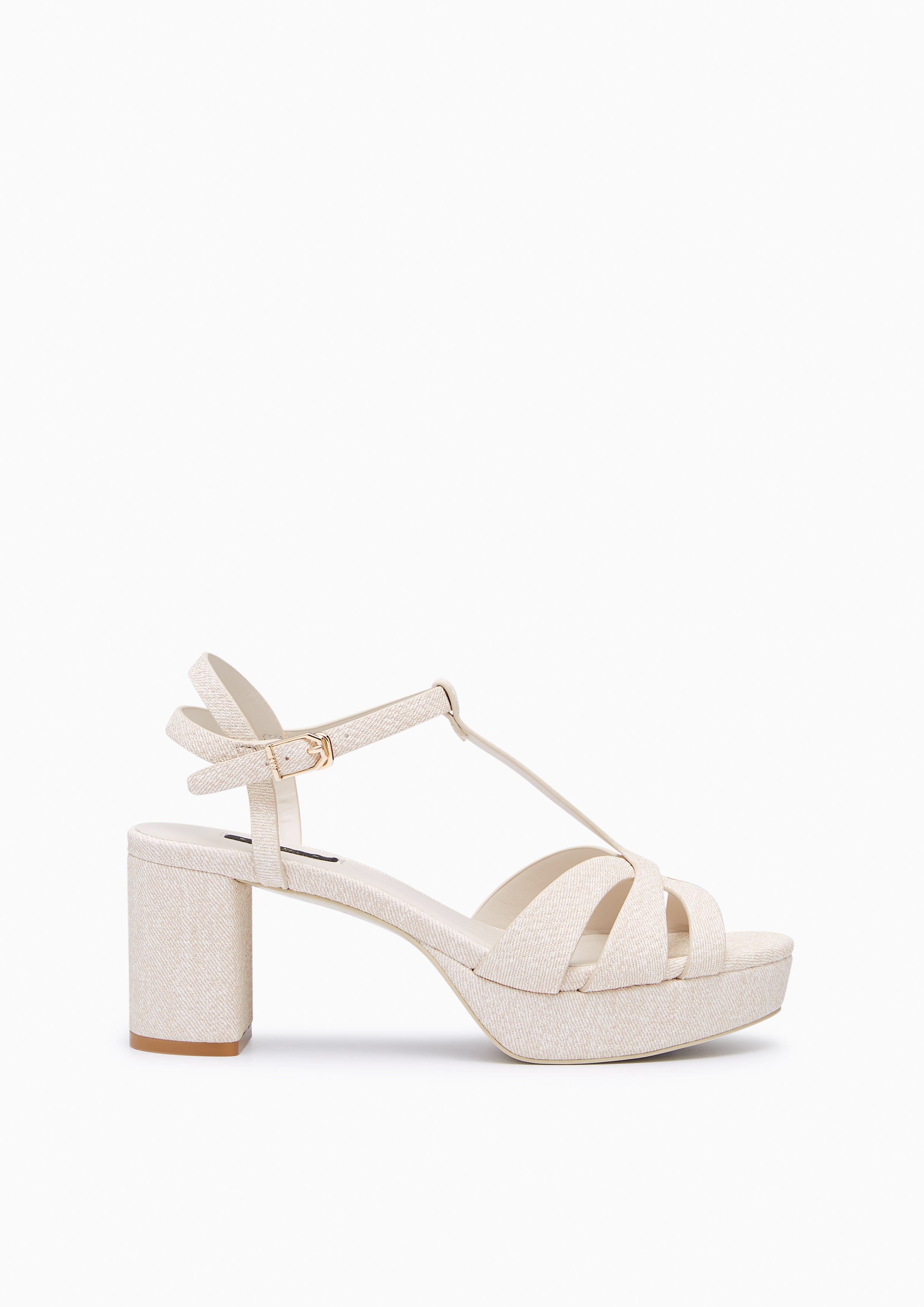 Sabella Mid Denim Heels Beige