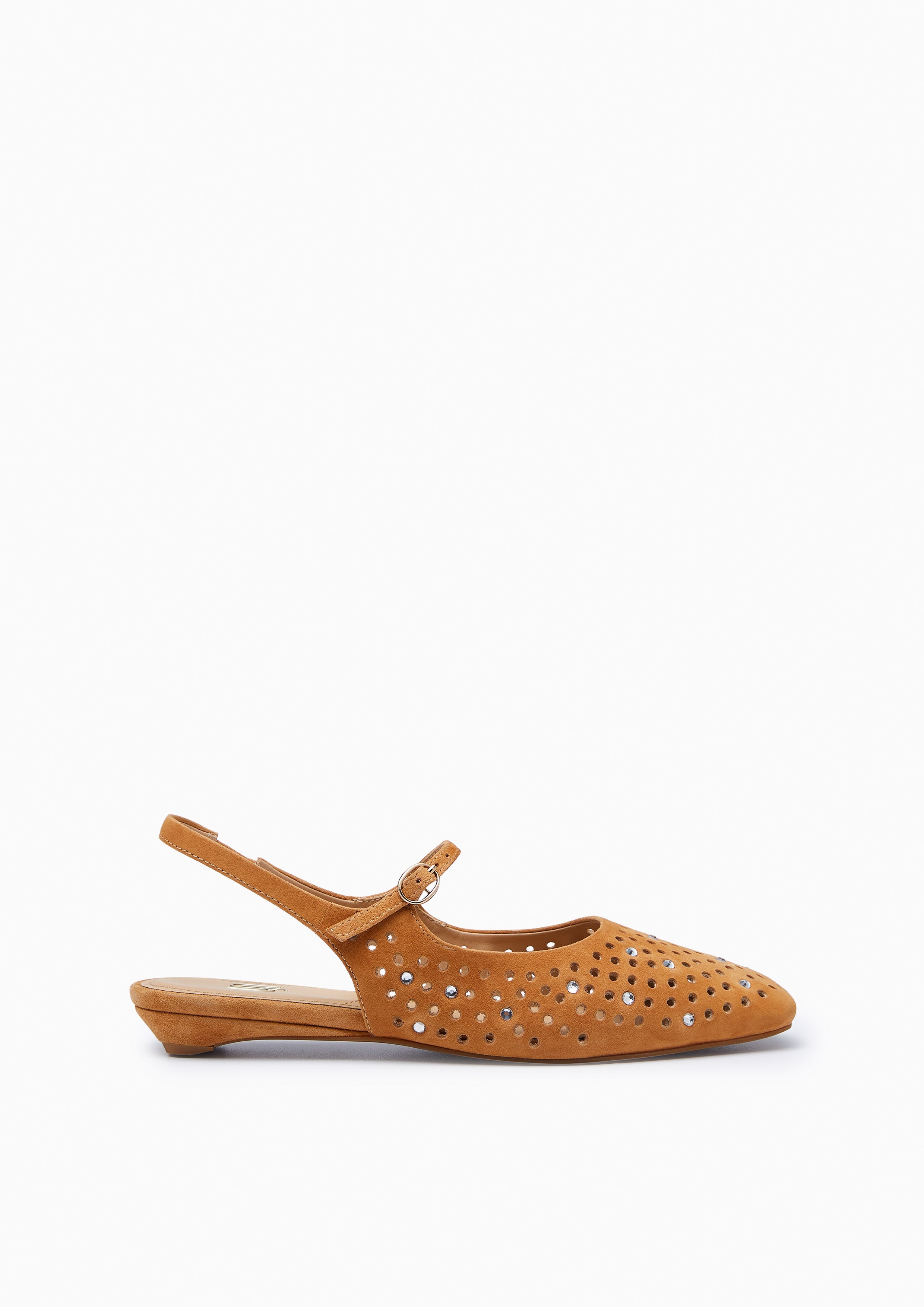 Nine Gem Infinite Slingback Flats Brown