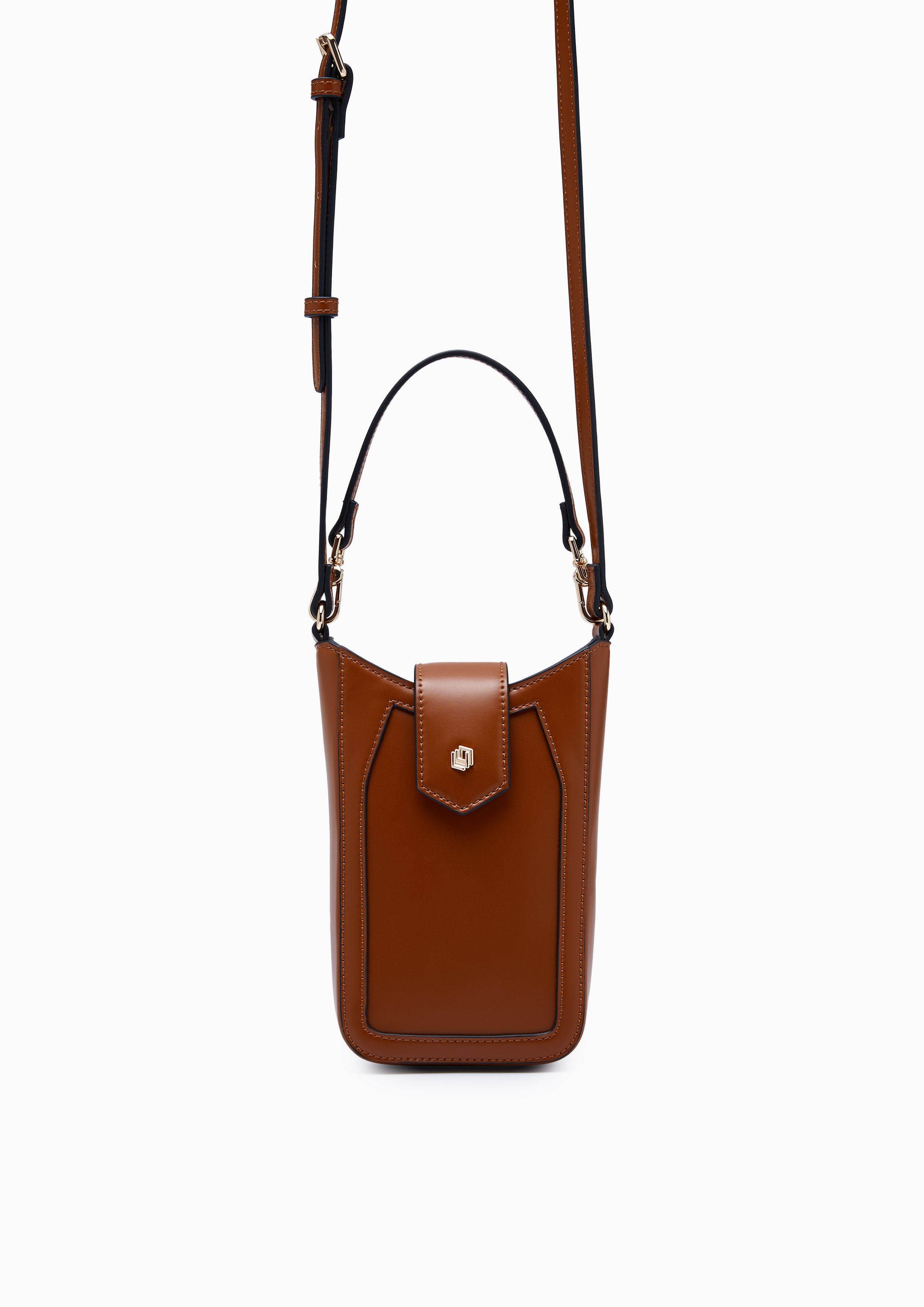 Gem Mobile Crossbody Pouch Brown