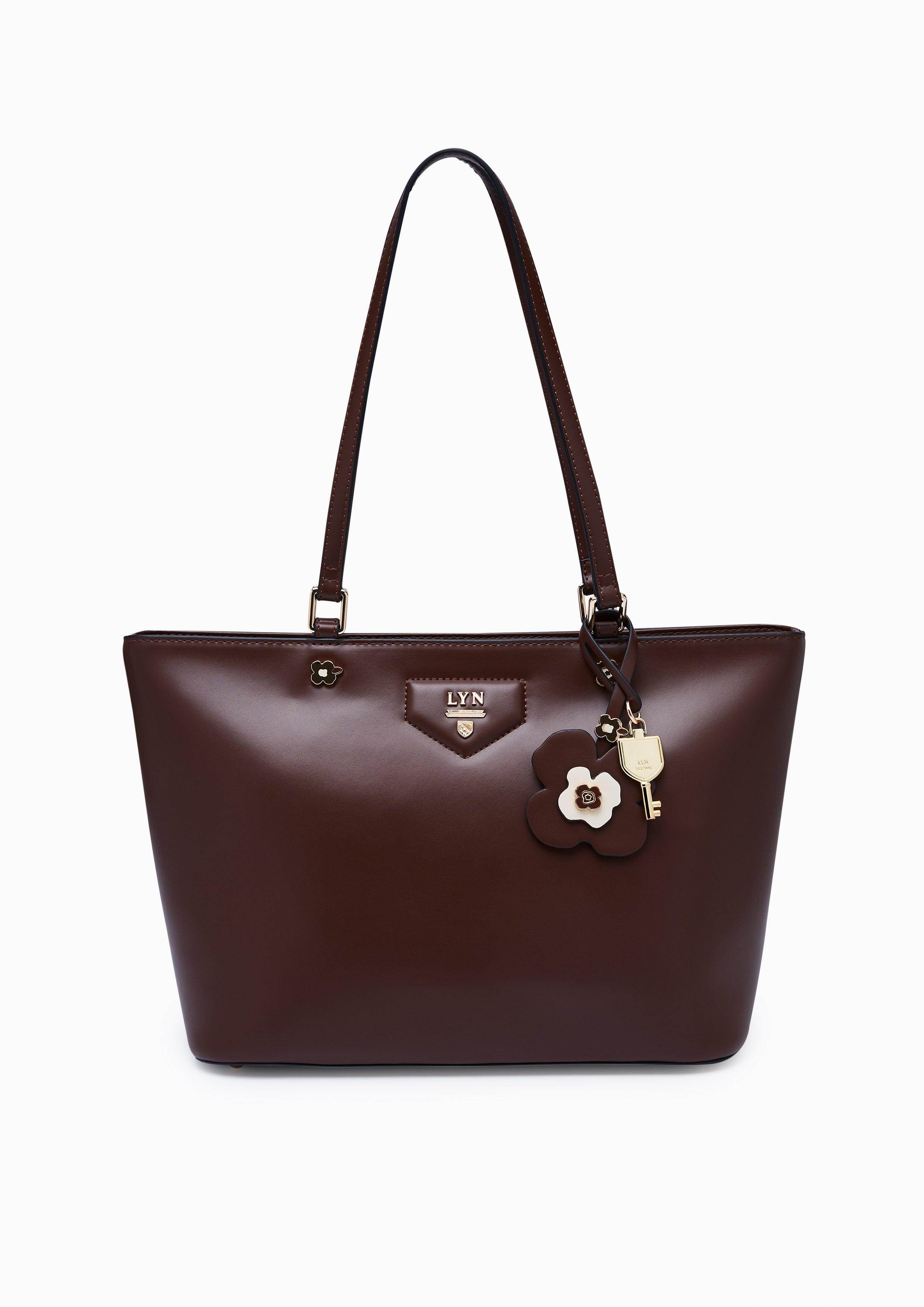 Poppy Carina L Tote Bag Dark Brown