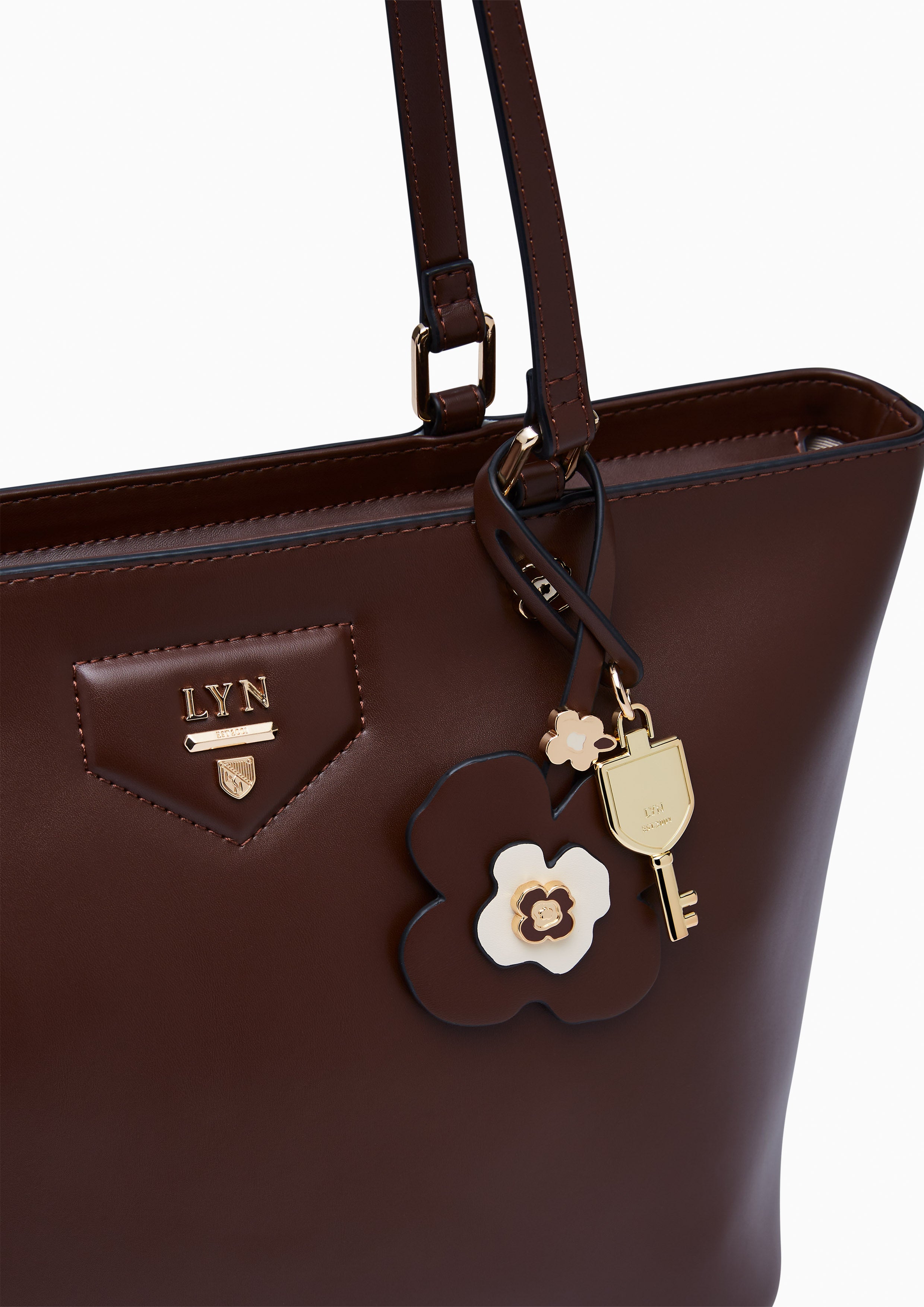 Poppy Carina L Tote Bag Dark Brown