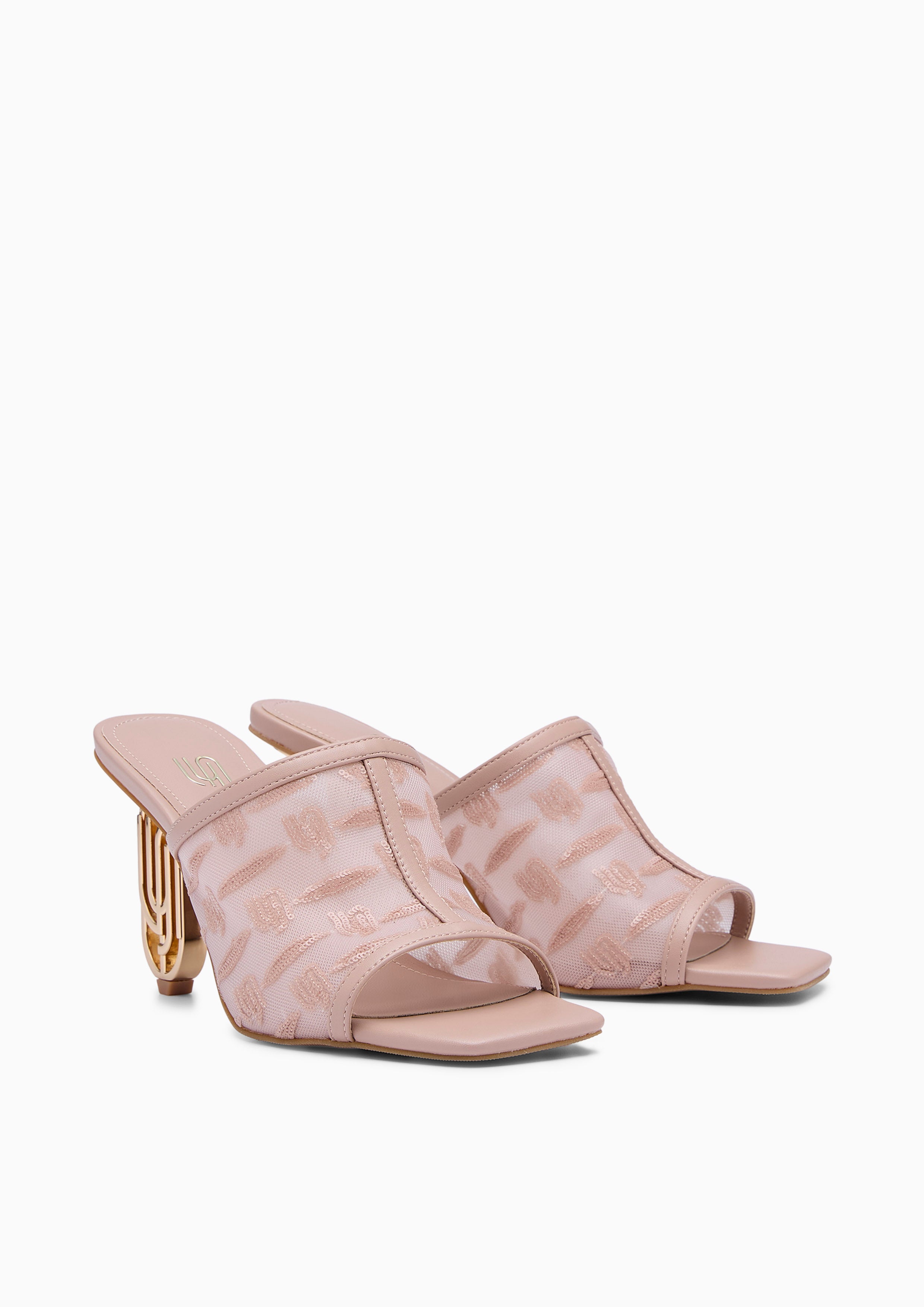Intention High Heel Mules Nude