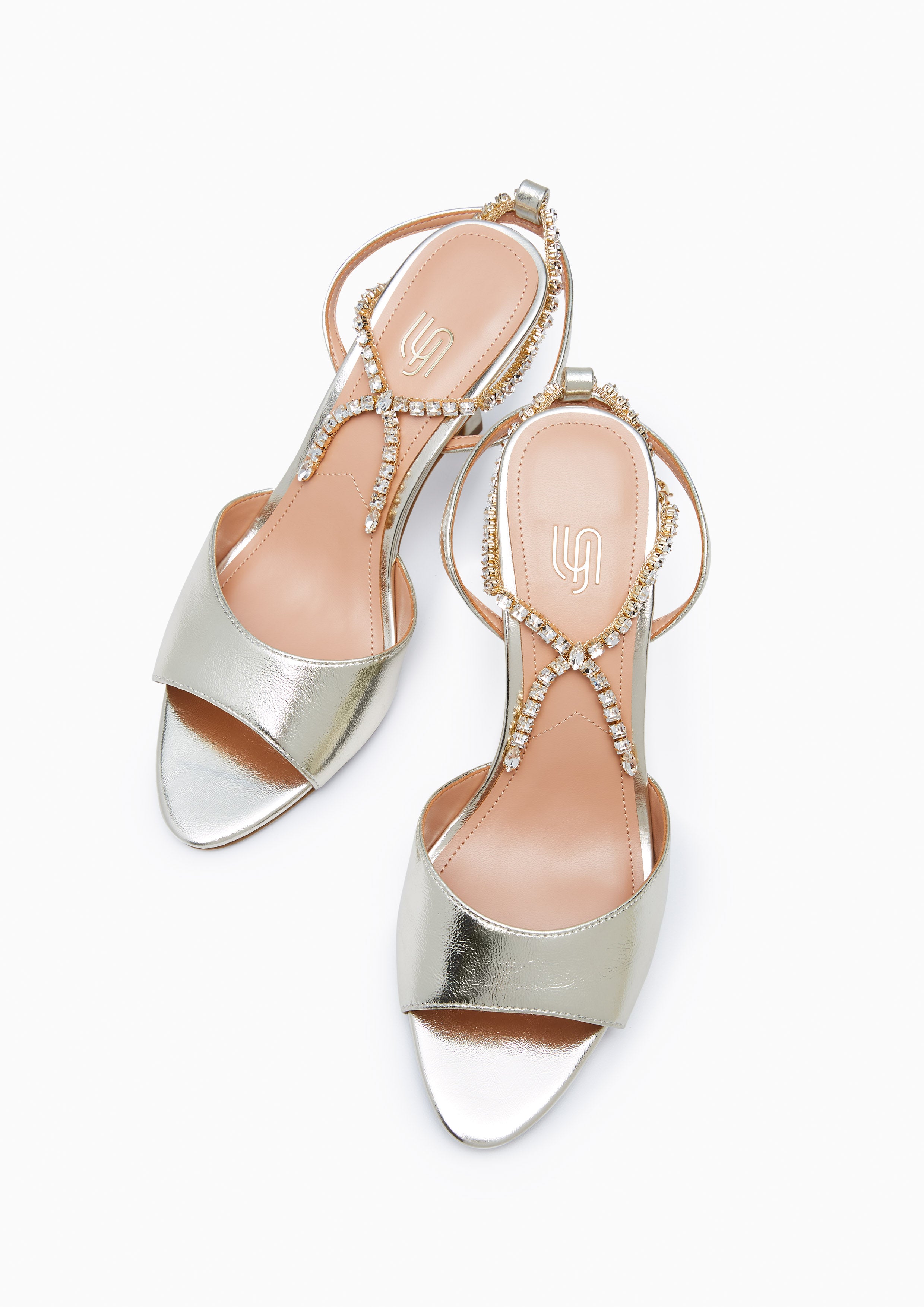 Bylial Infinite High Heel Slngback Sandal Gold