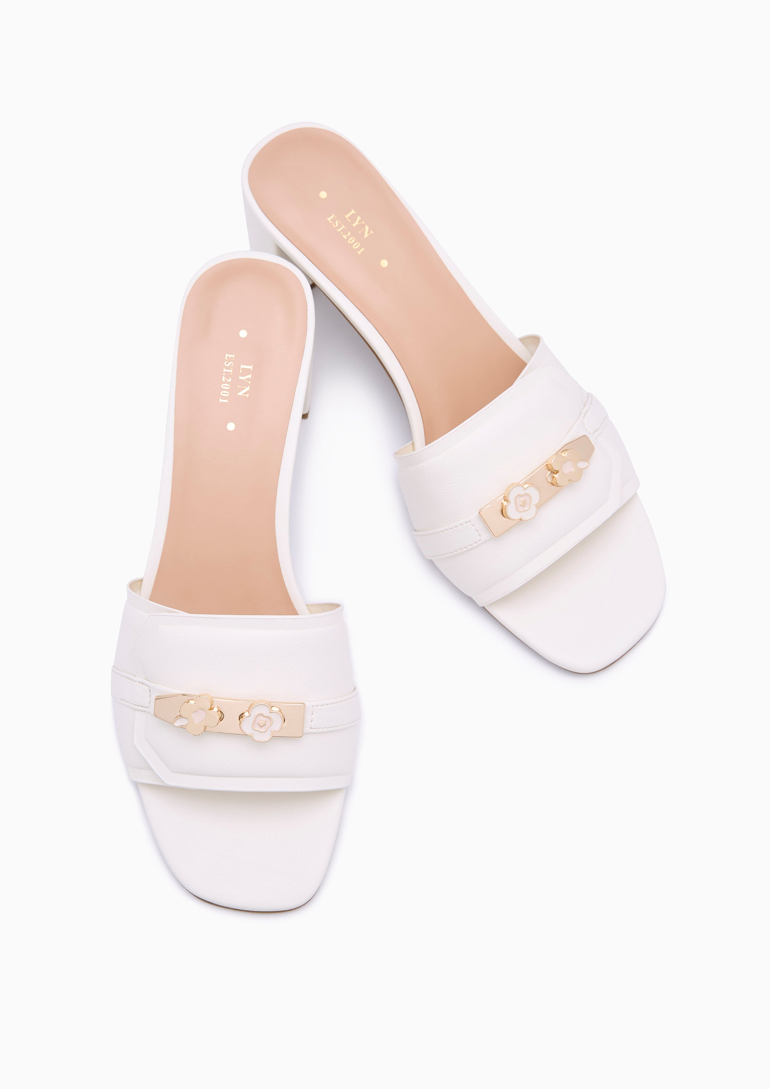 Master Mid Poppy Heel Sandal Ivory