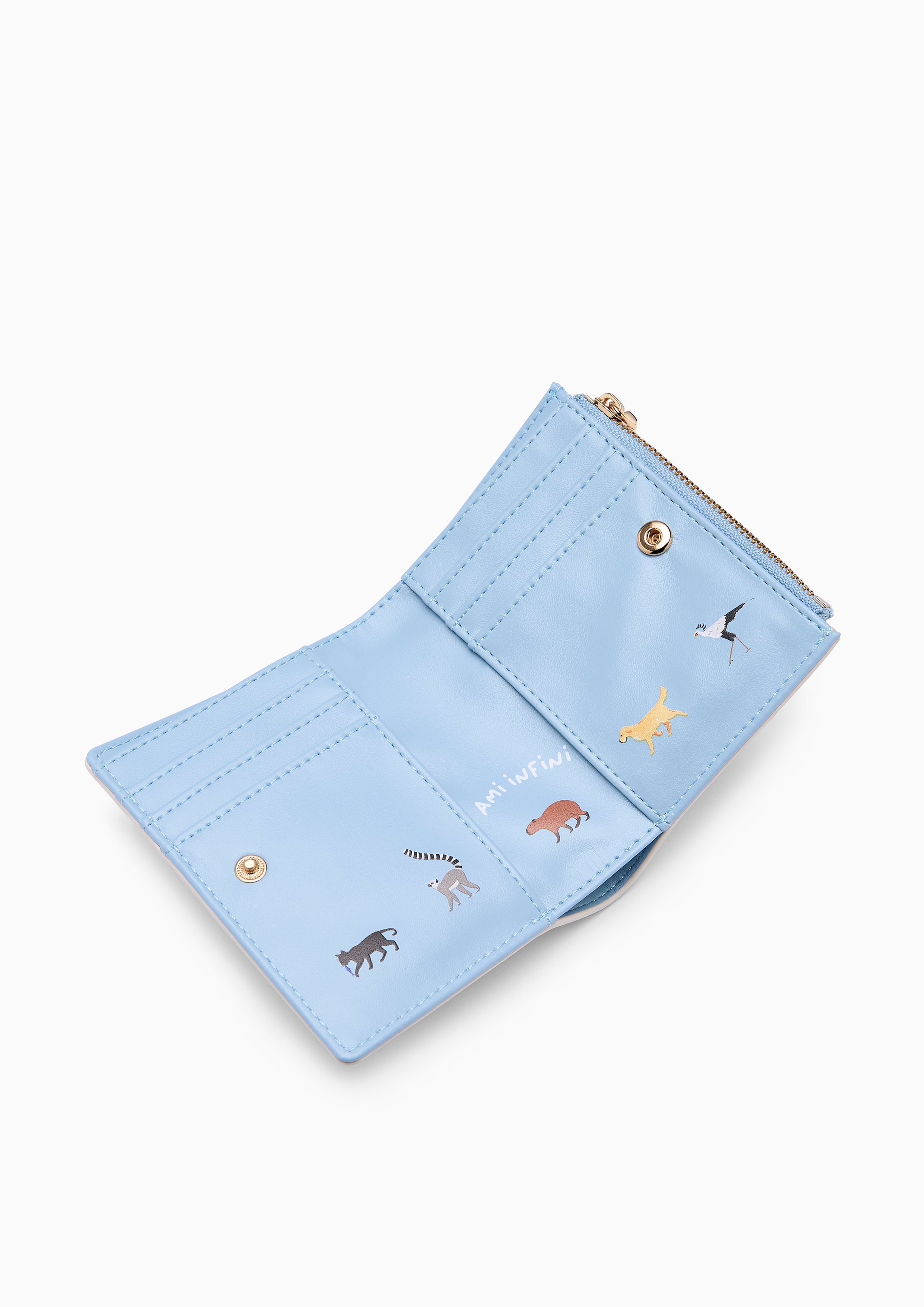 Amitie Infinite Paws Short Wallet Ivory