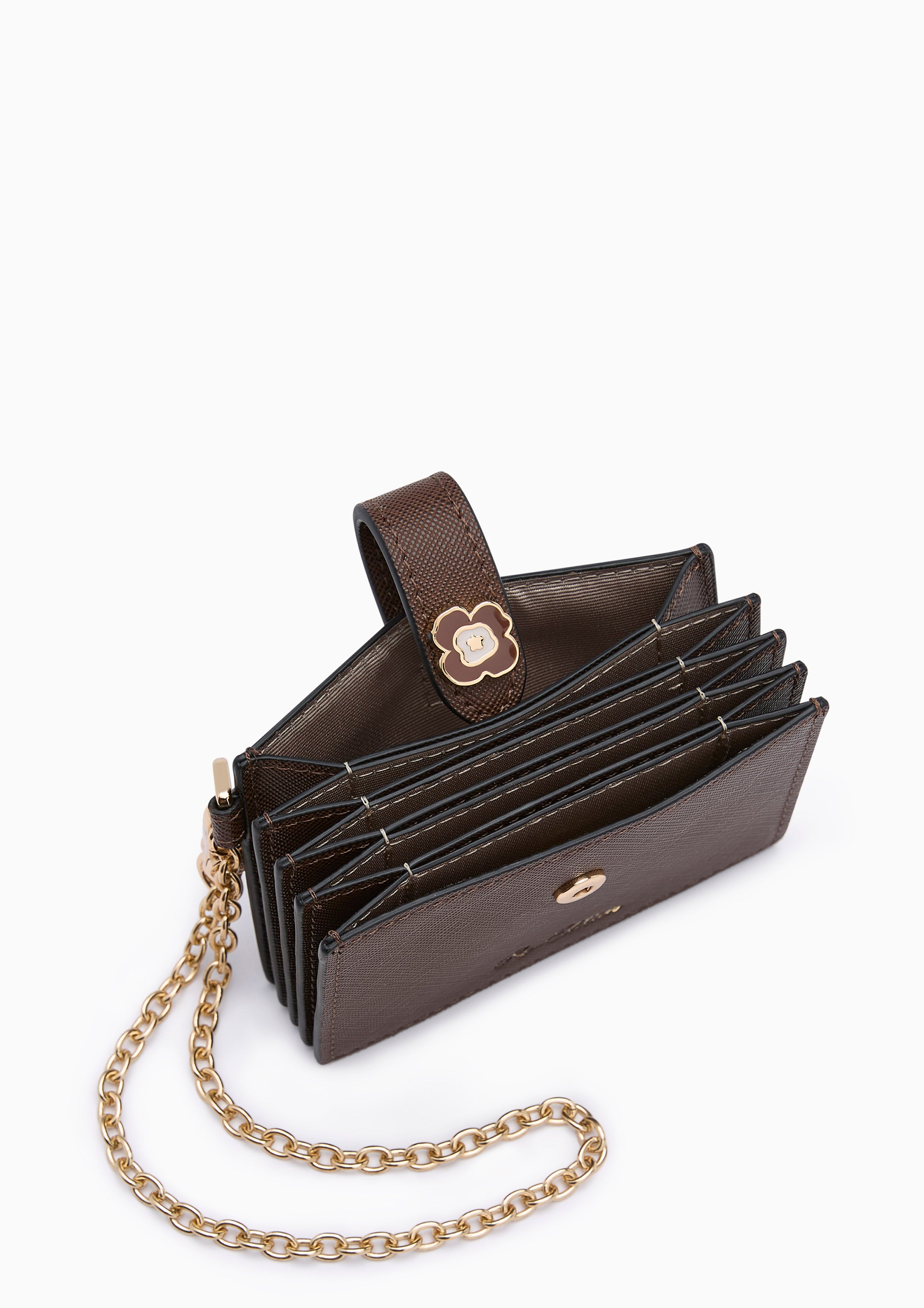 Poppy Card Holder Woc Dark Brown