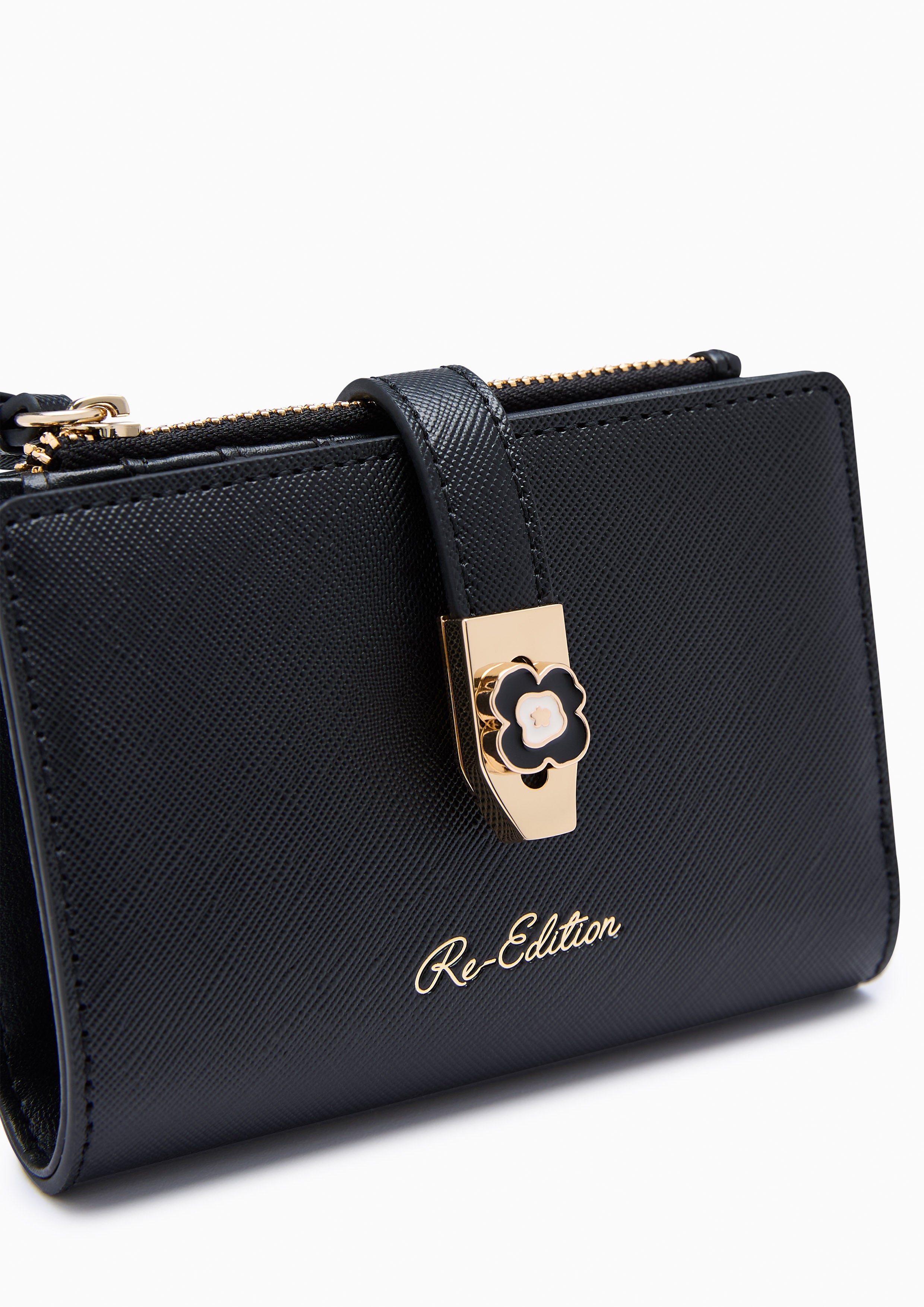 Poppy Card Short Wallet Black