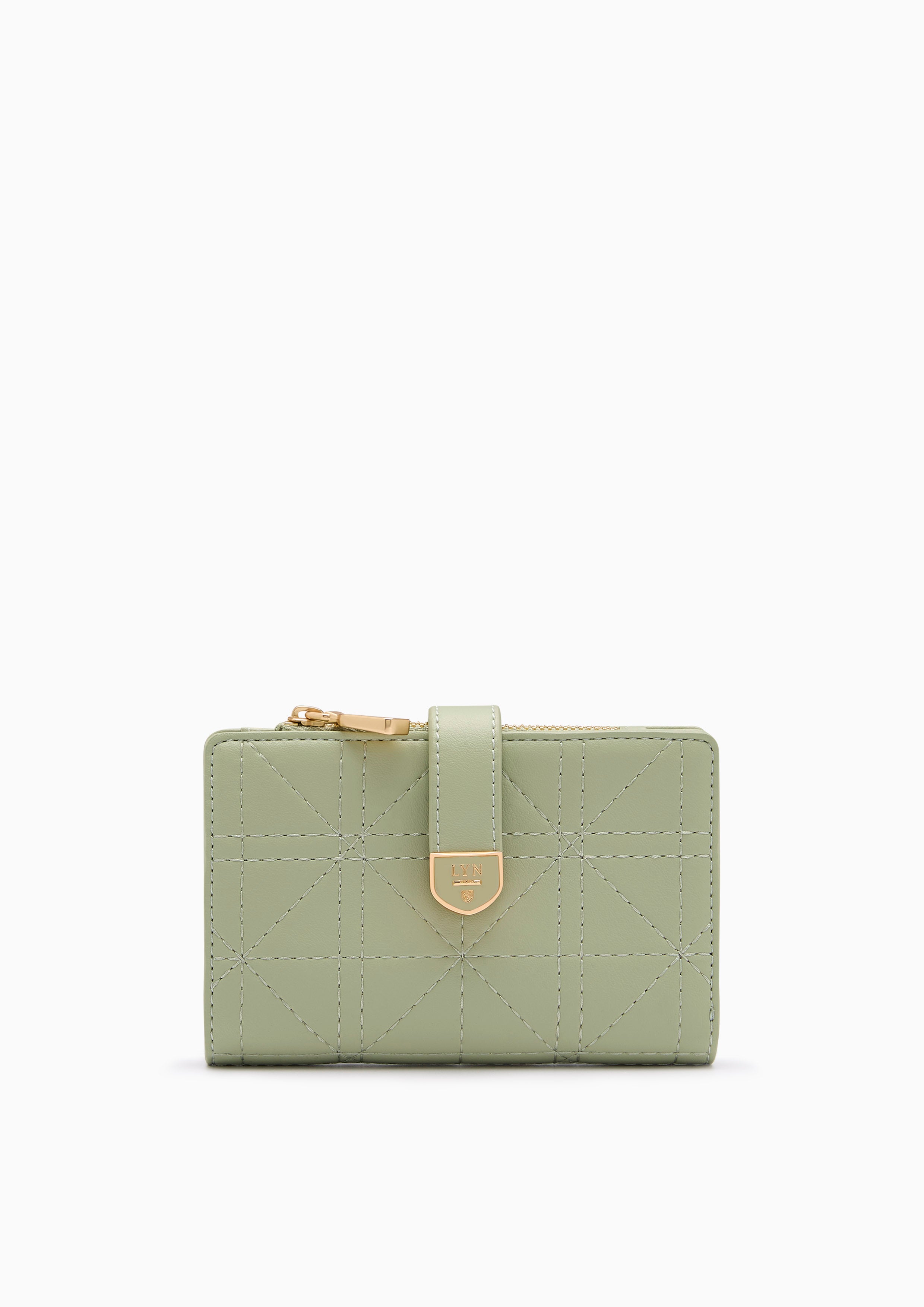 Re-Edit Grid Semi Wallet Light Green
