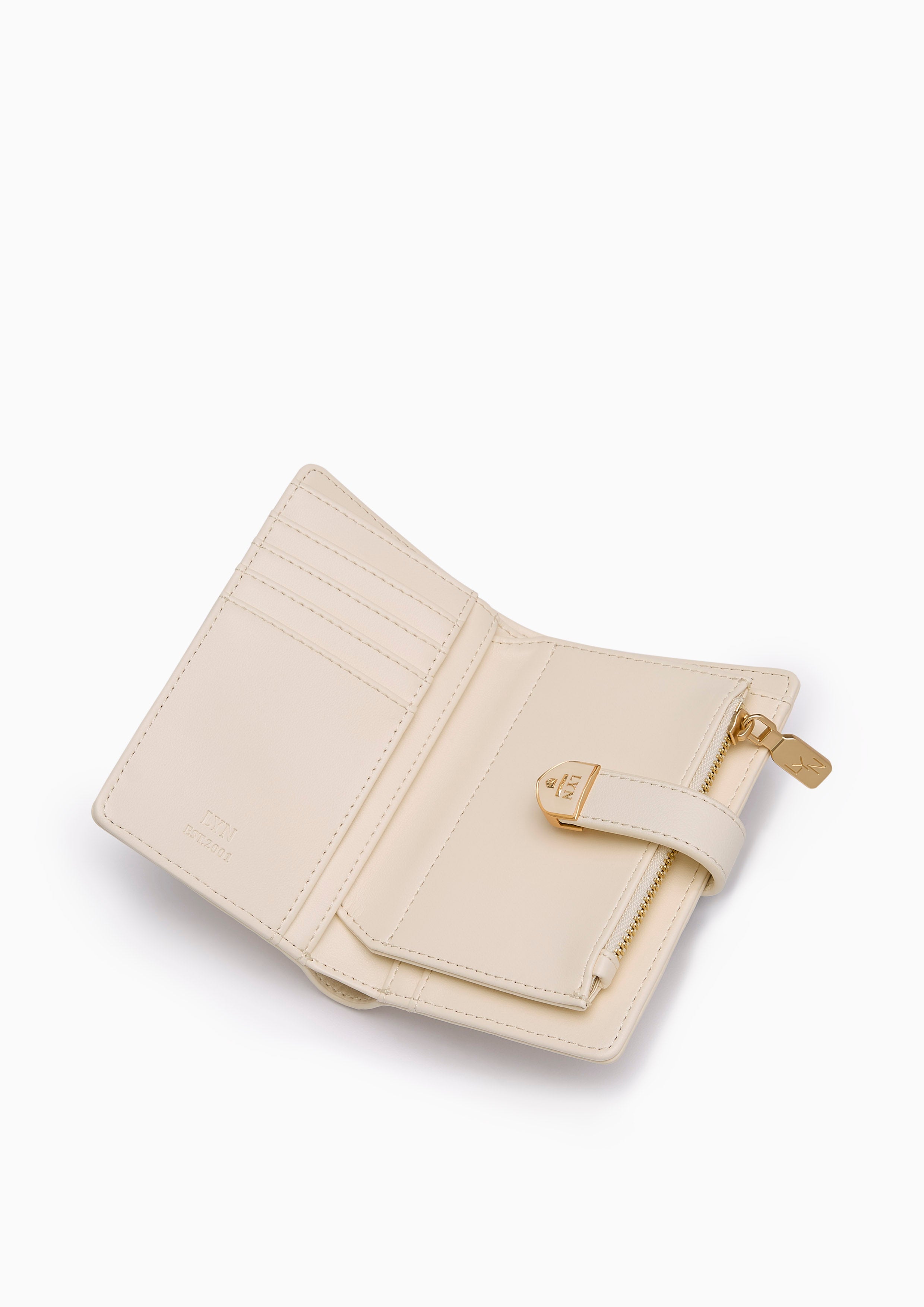 Re-Edit Grid Semi Wallet Ivory