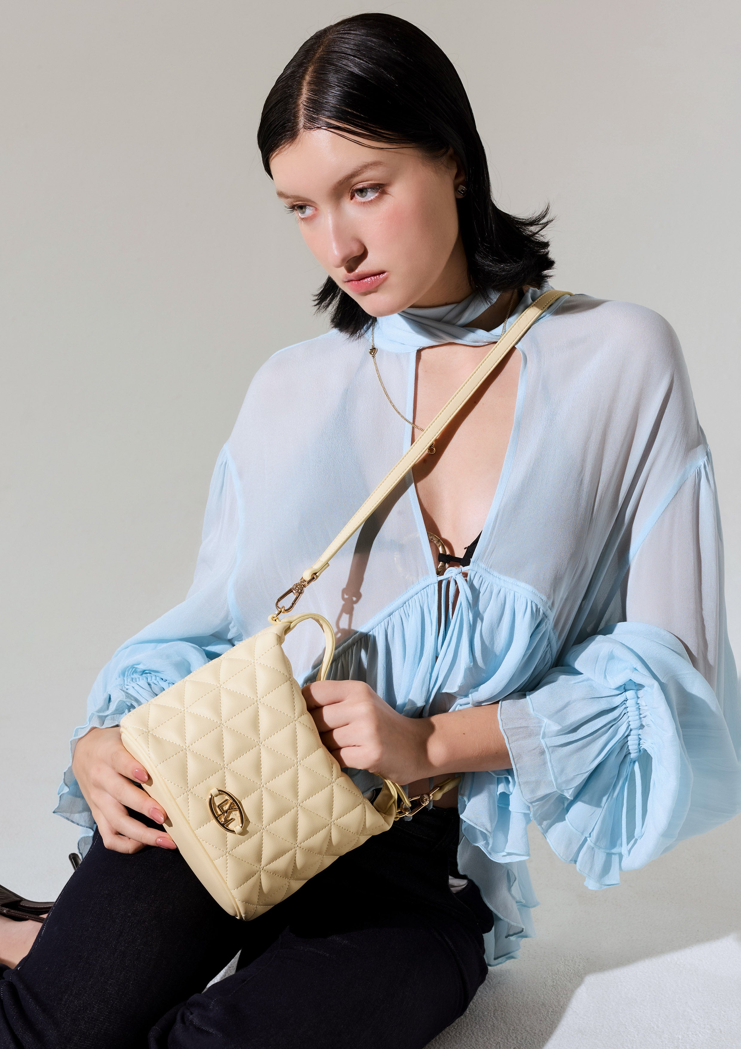 Brijit S Top Handle Bag Light Yellow