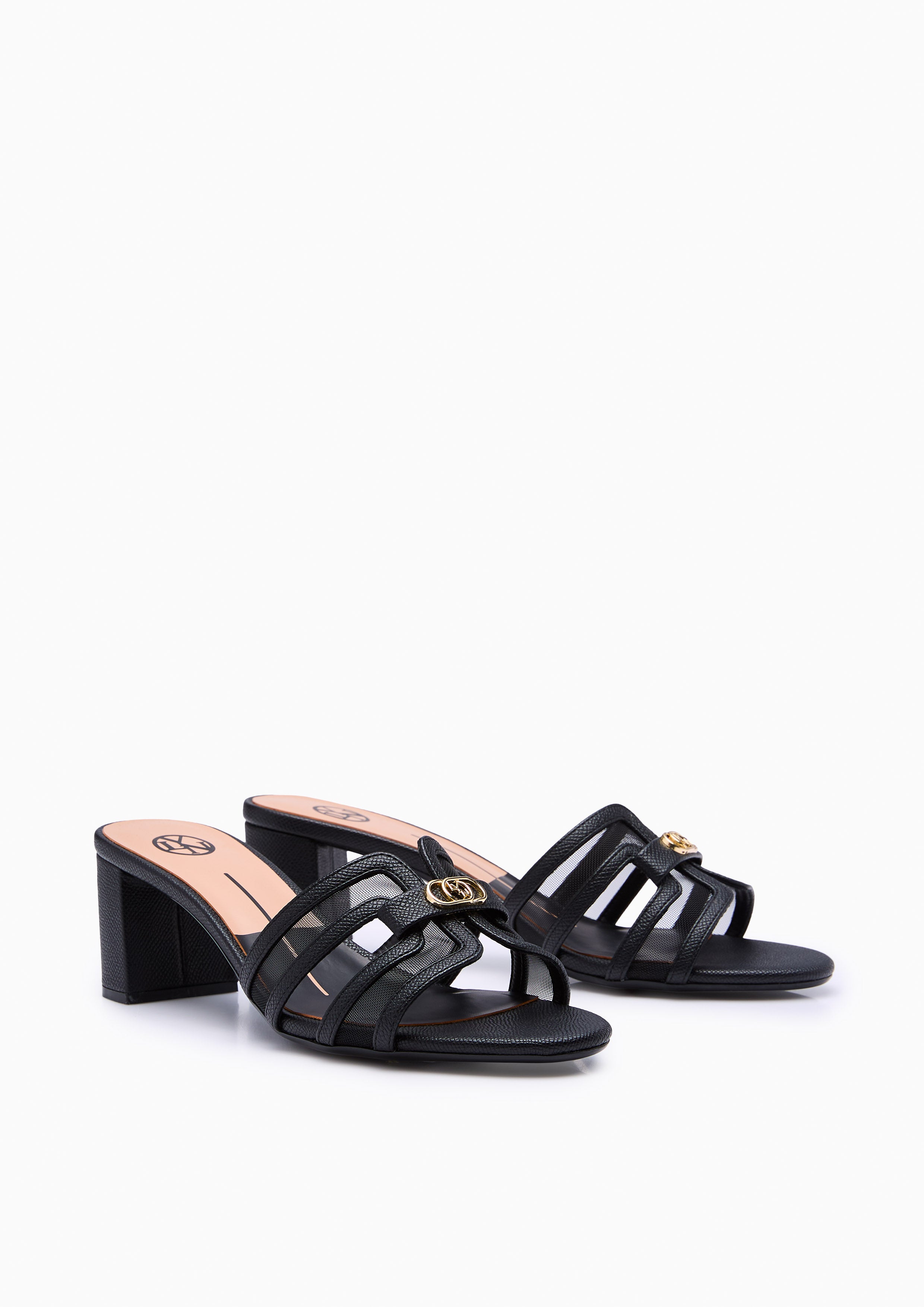Hey Mid Sheer Mules Black