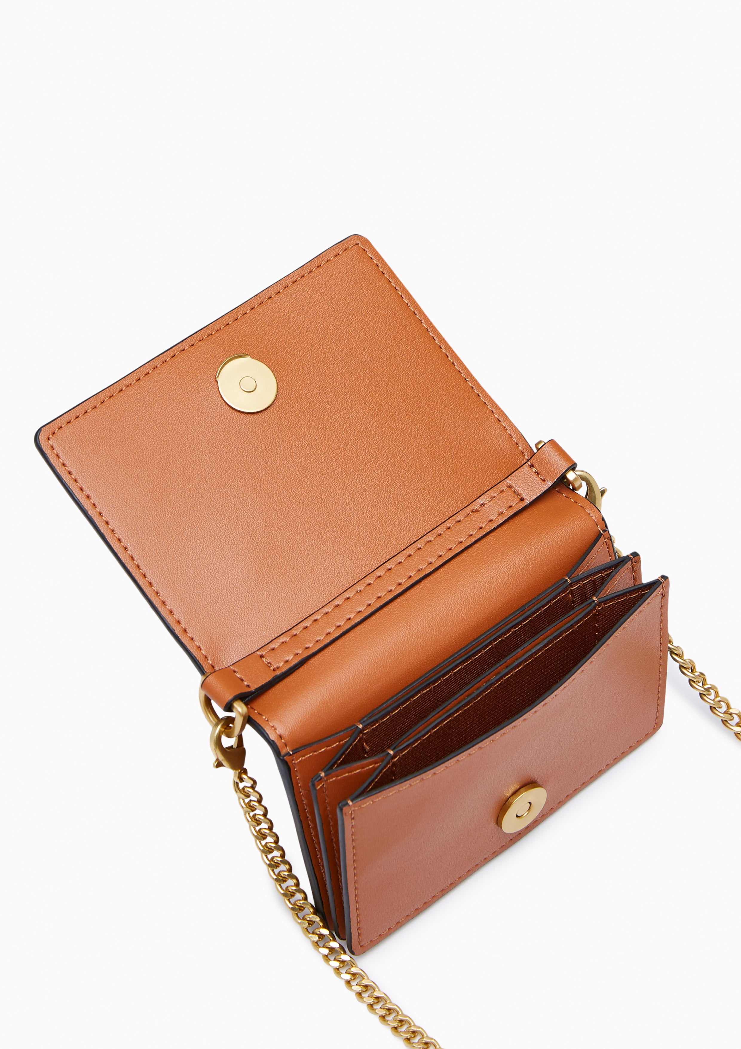 Mocha Infinite Flap Wallet On Chain Beige