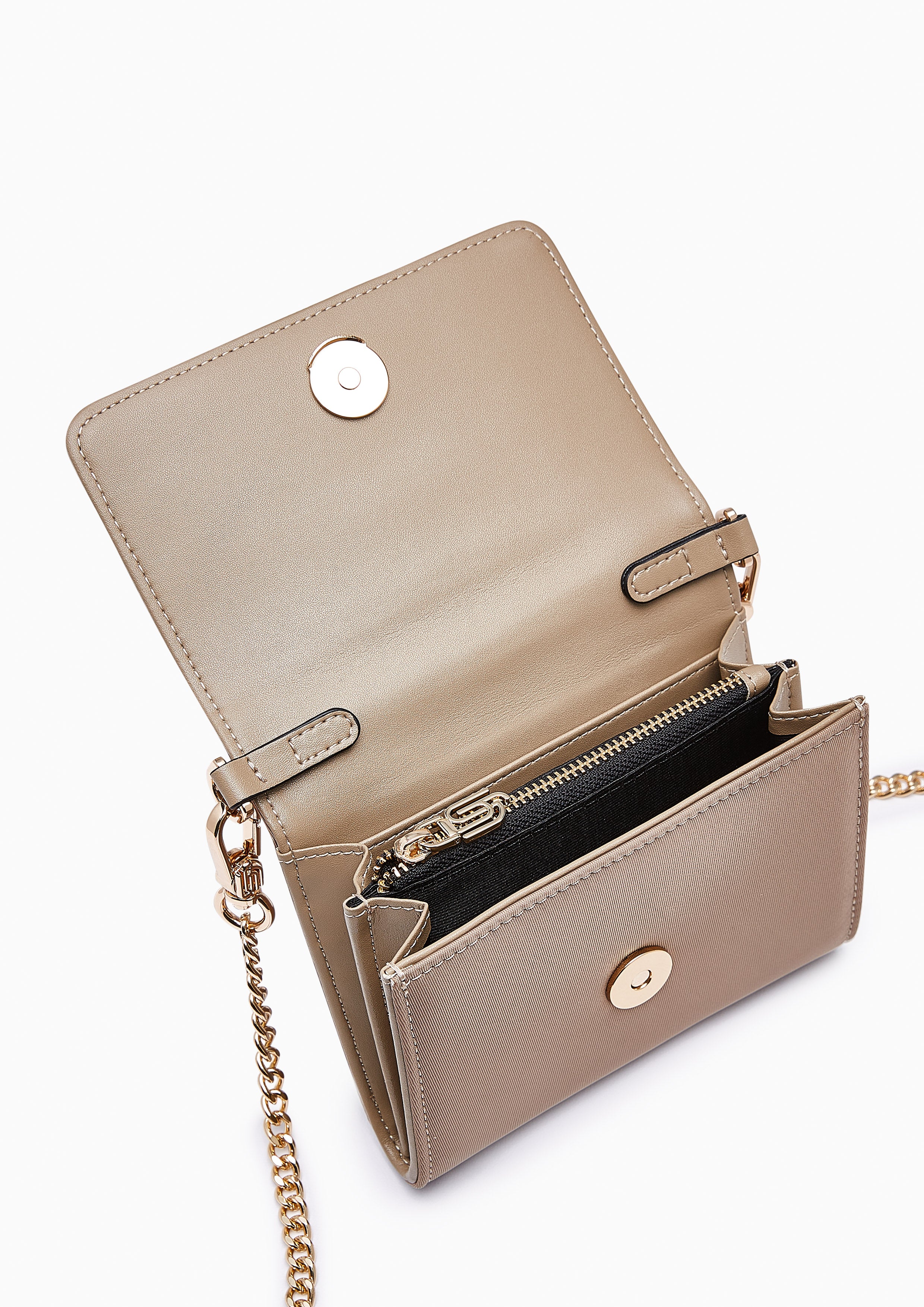 Bistro Infinite Short Wallet On Chain Taupe