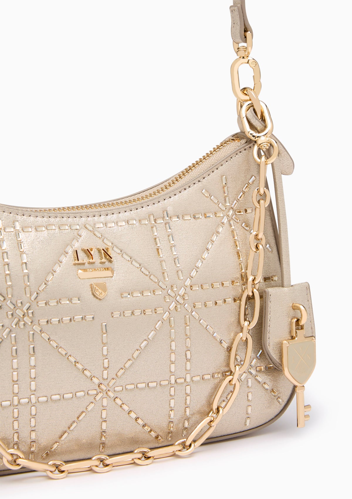 Re-Edit Rosee Crystal S Shoulder Bag Glitter Gold
