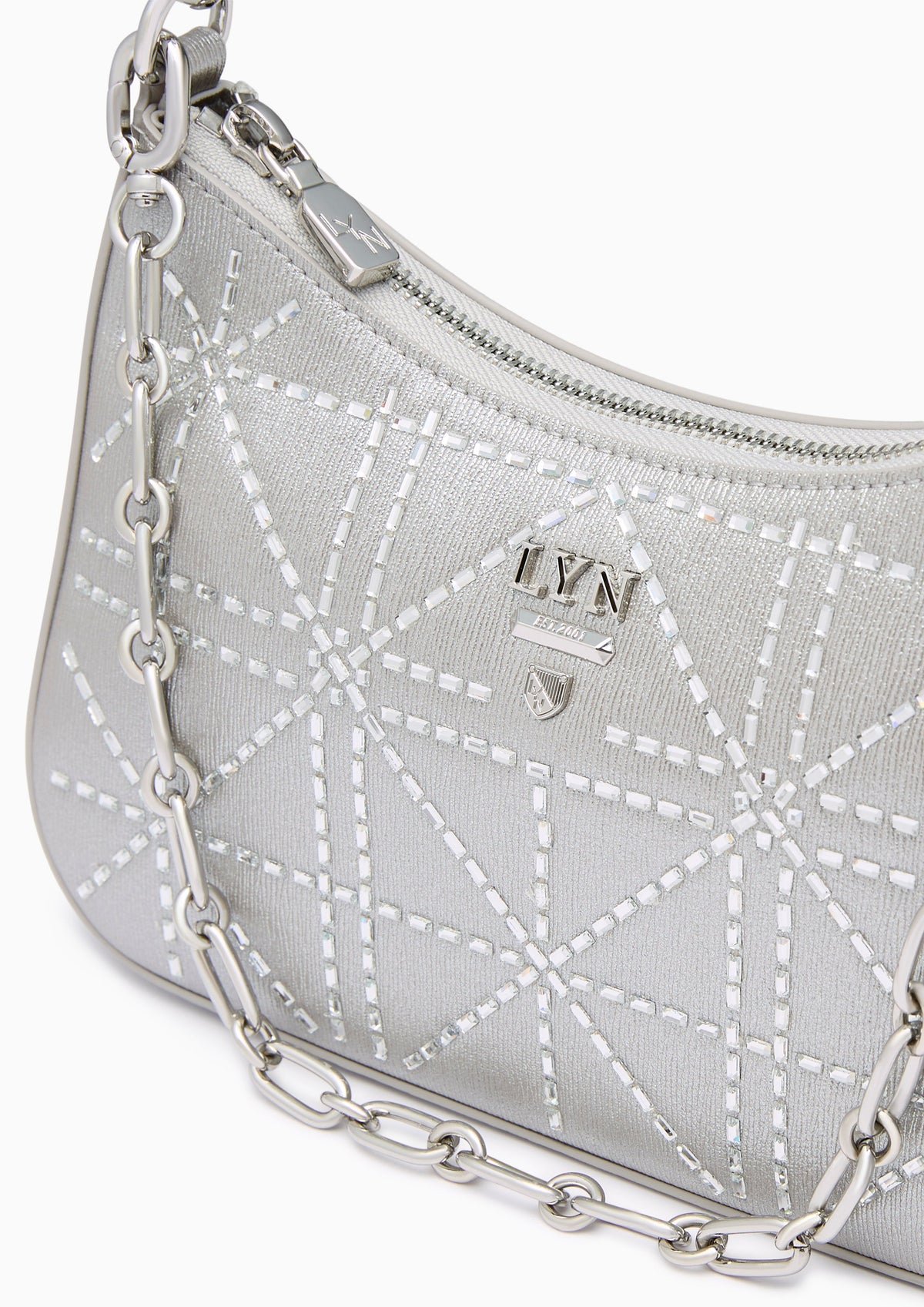 Re-Edit Rosee Crystal S Shoulder Bag Silver
