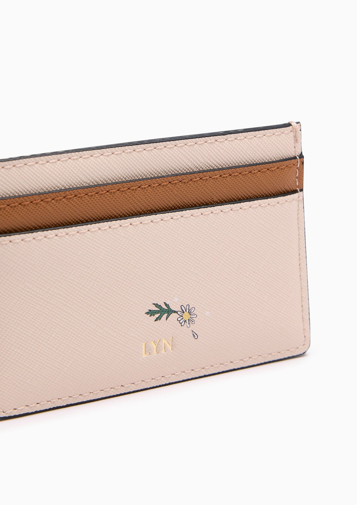 Re-Edit Daisy Card Holder Printed Beige