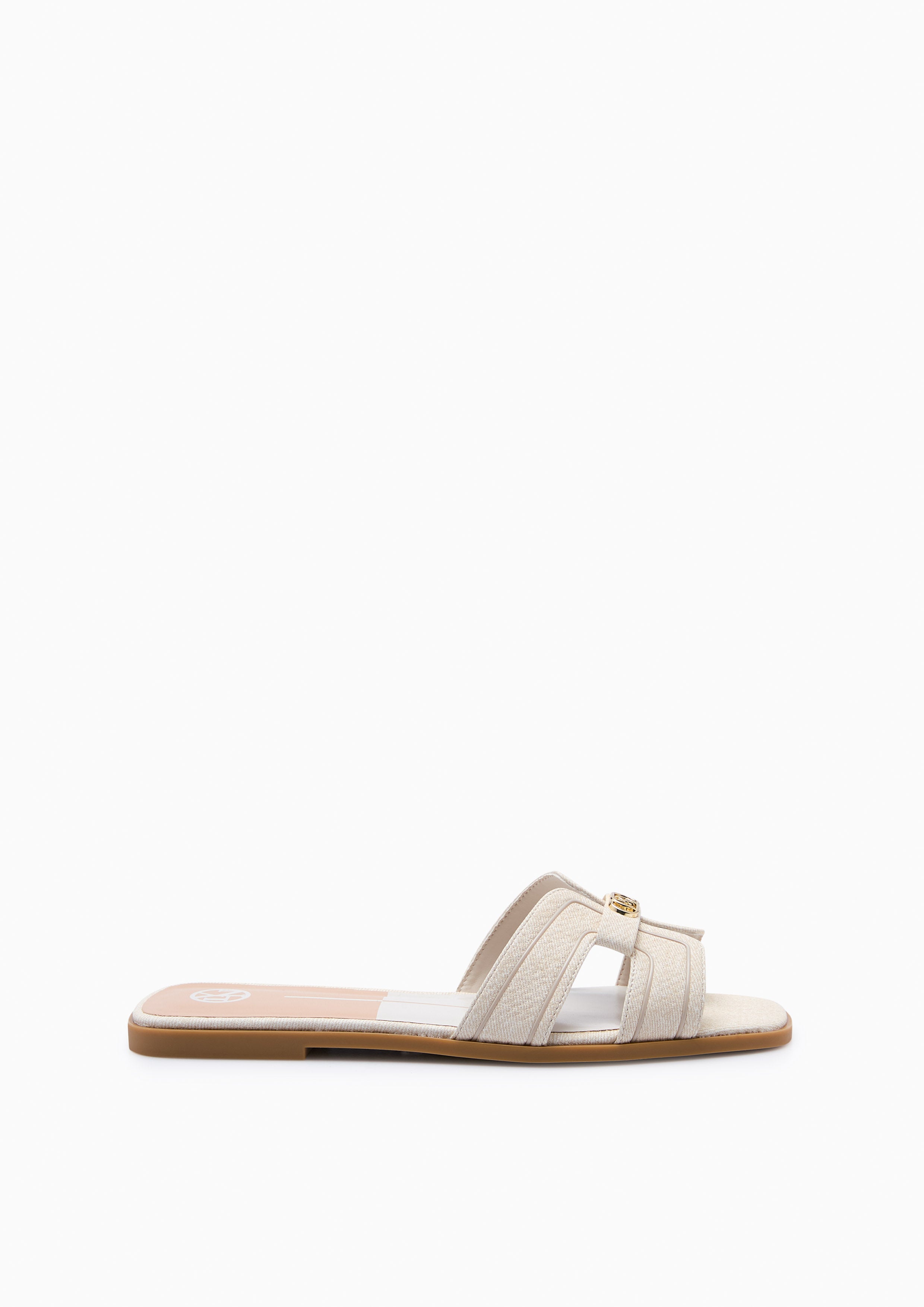 Hey Denim Flat Sandals Beige
