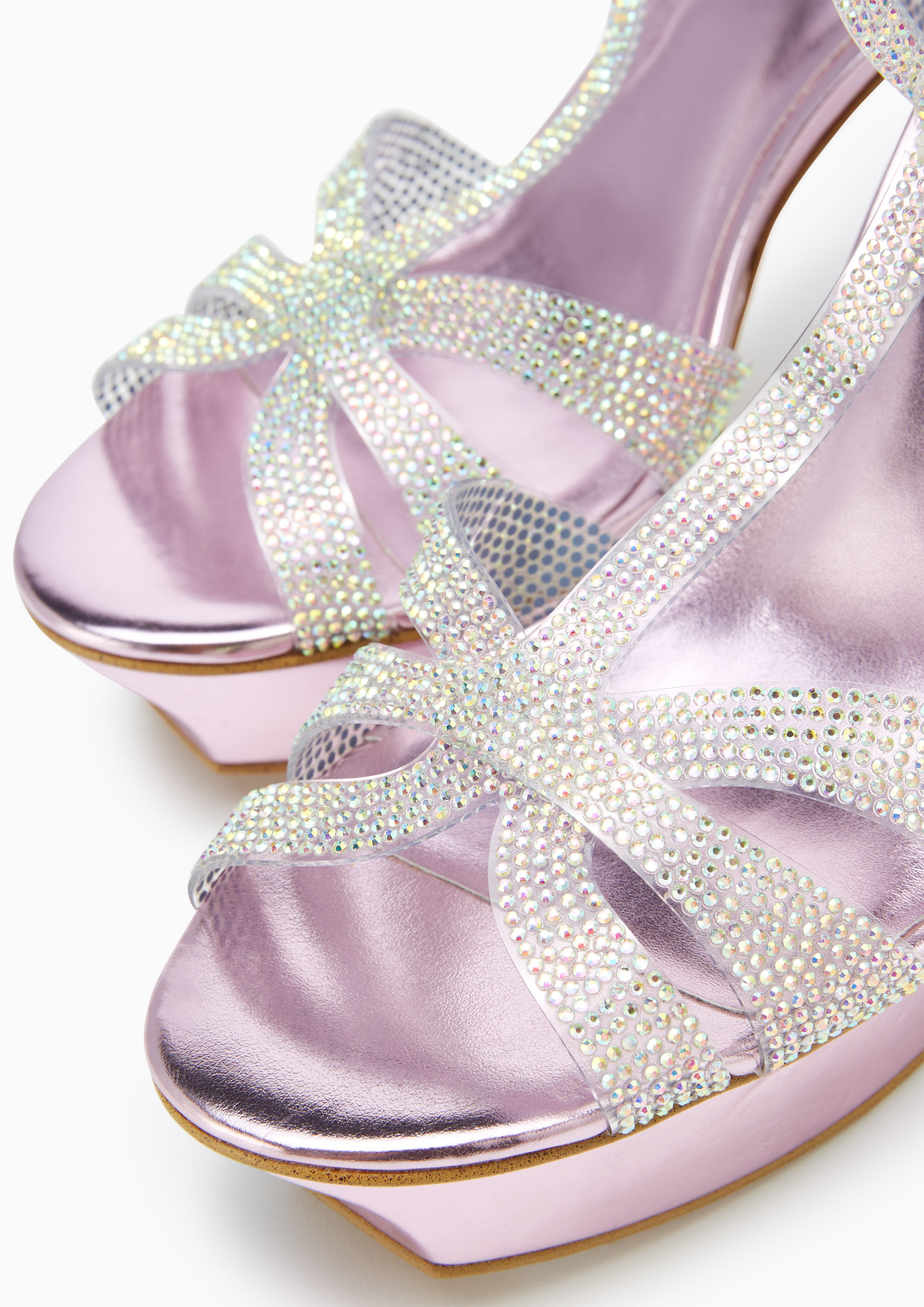 Sabella Crystal Heels -Pink