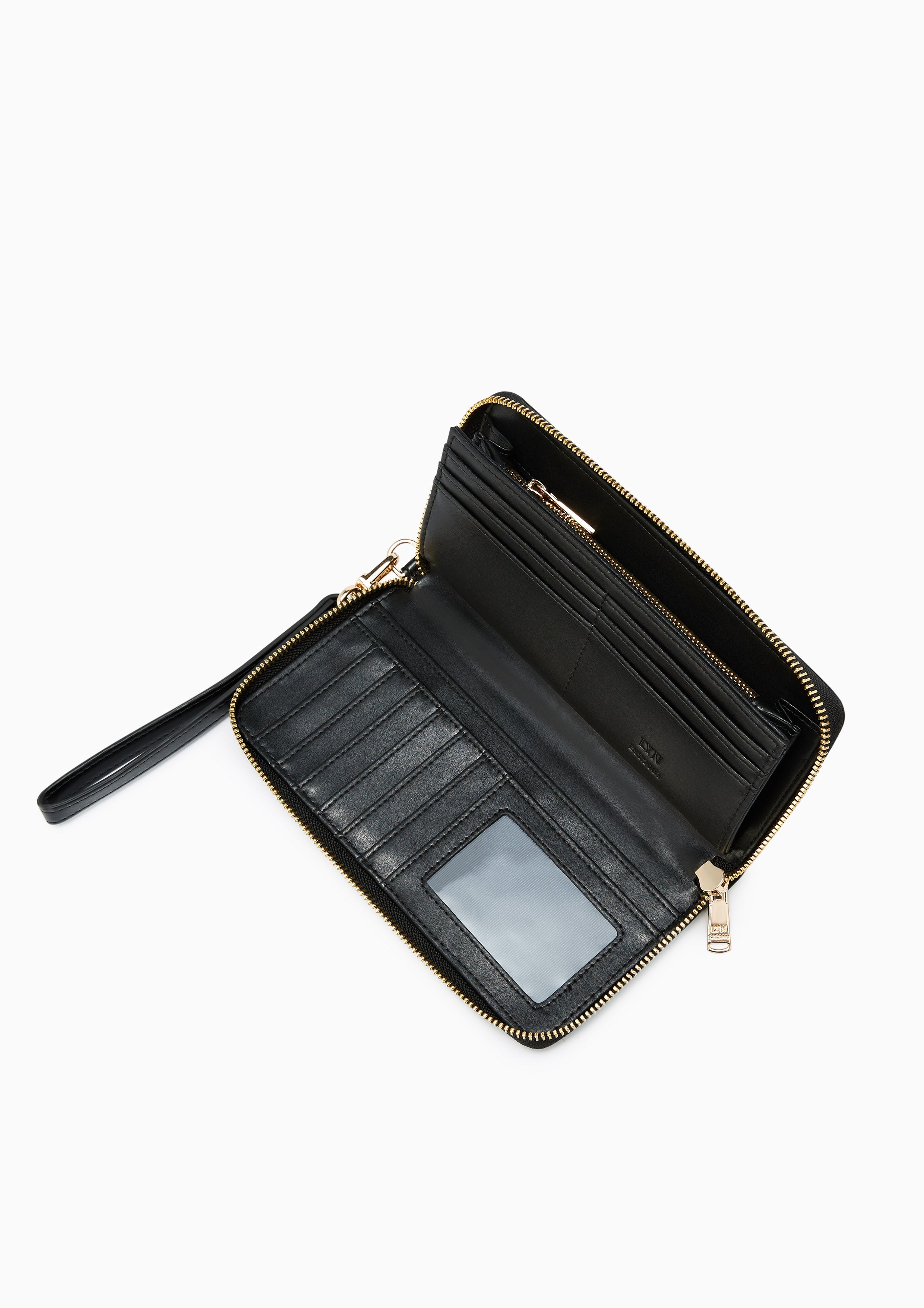 Essential Coin Con Quilt Long Wallet Black