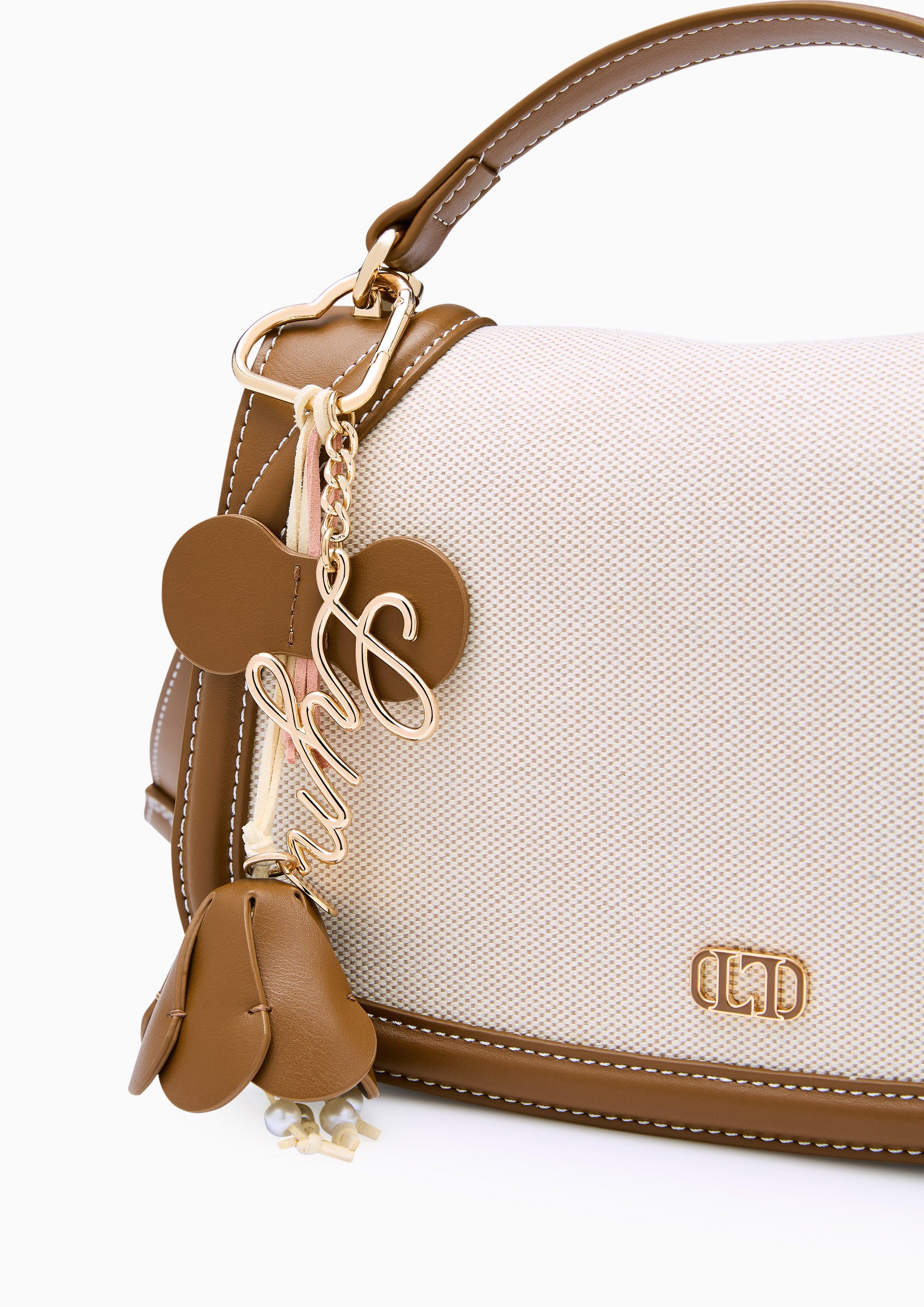 Gardenia Canvas Top Handle Bag Brown