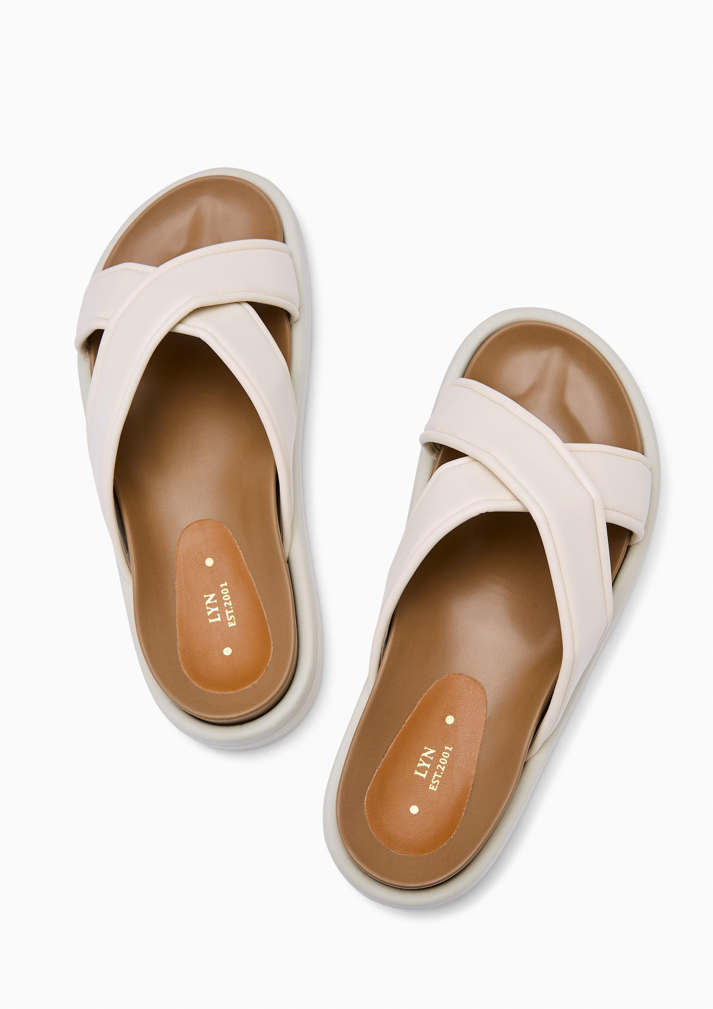 Meko Flat Sandals Ivory