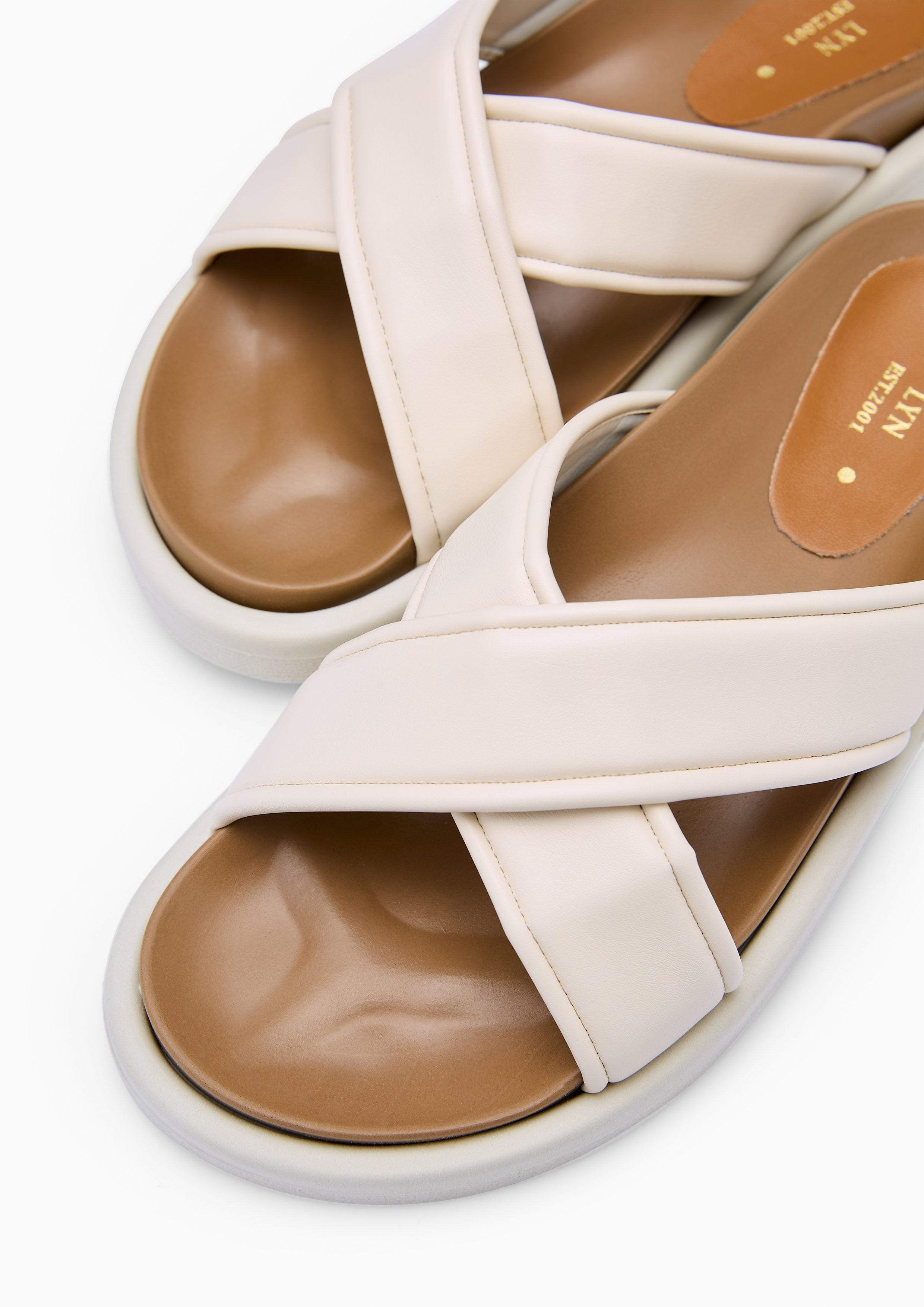 Meko Flat Sandals Ivory