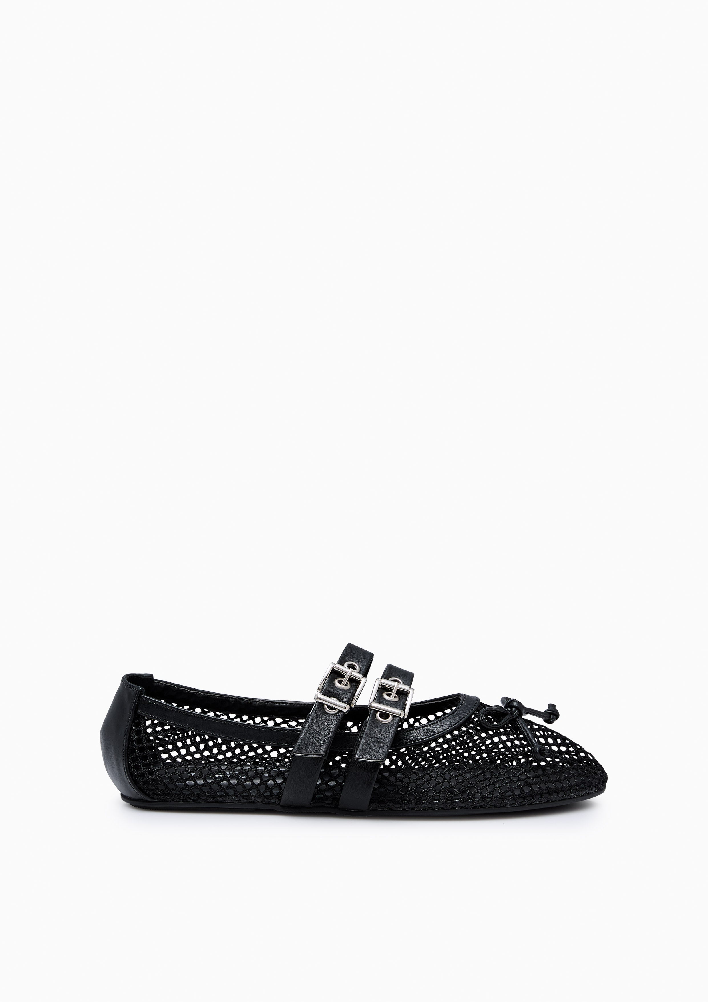 Meshy Flat Ballerinas Black