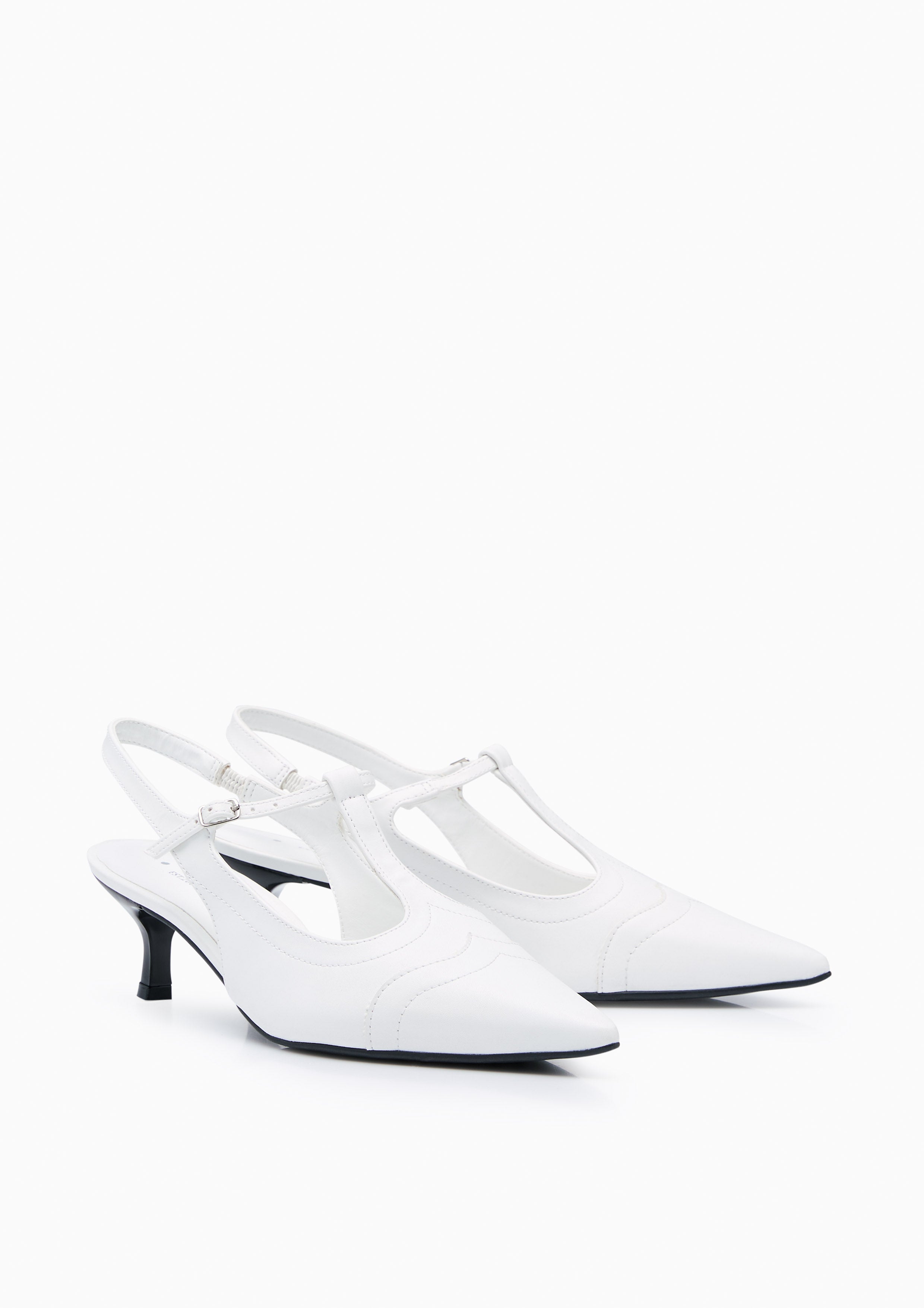 Munch Heel Slingbacks White