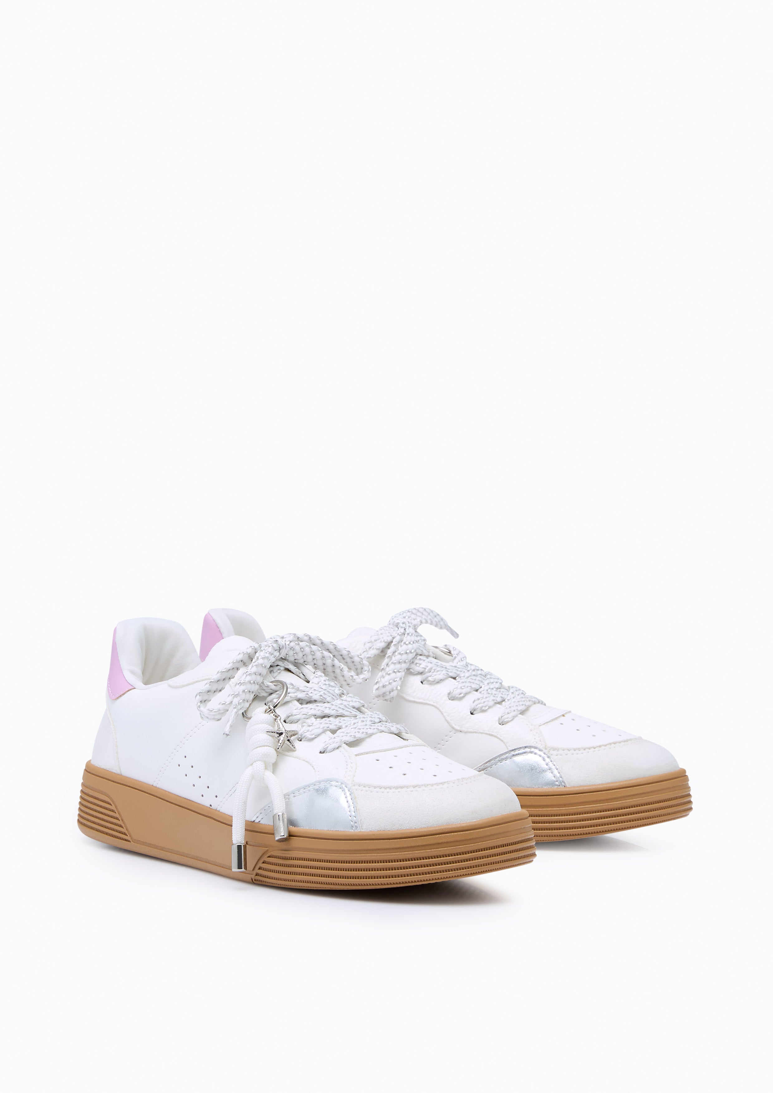 Medal Flat Sneakers White