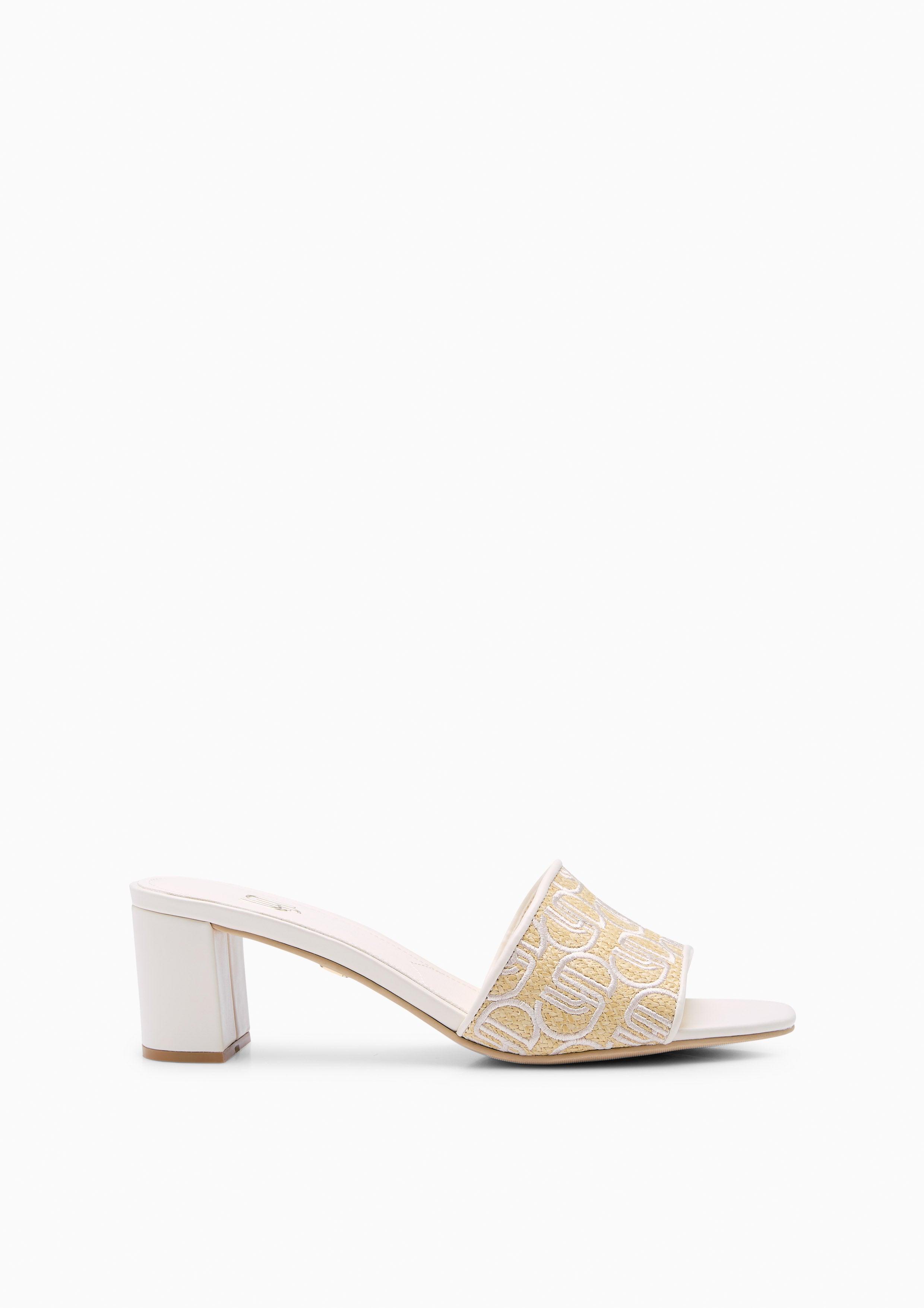 Lush Mid Raffia Infinite Heels -Ivory
