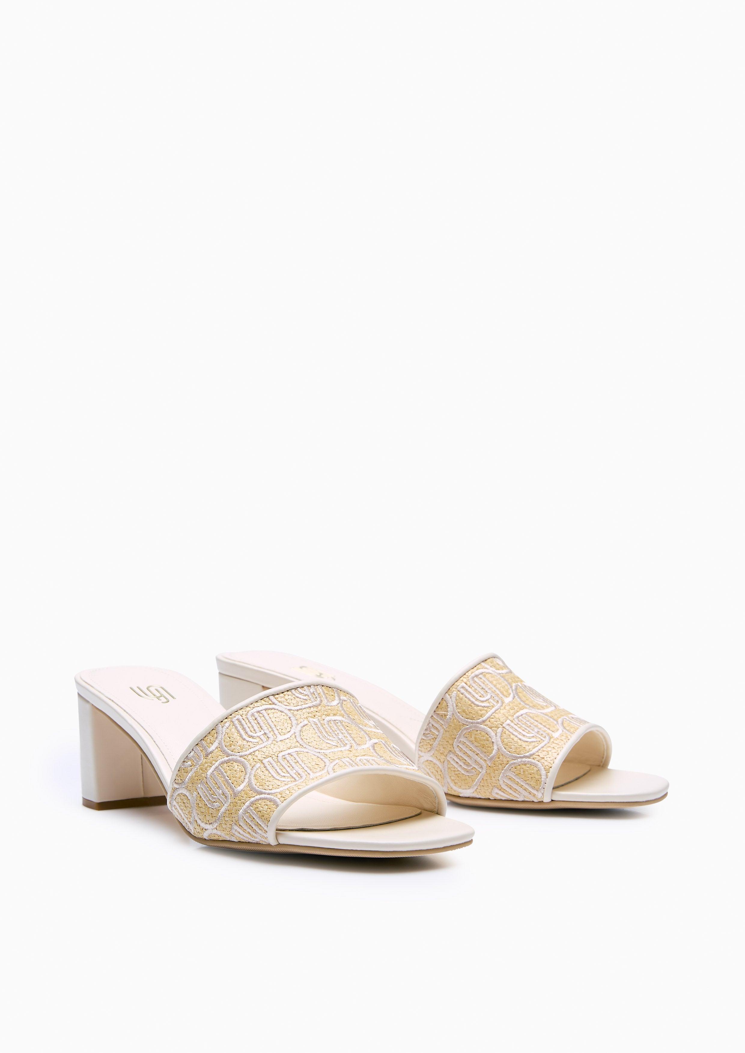 Lush Mid Raffia Infinite Heels -Ivory