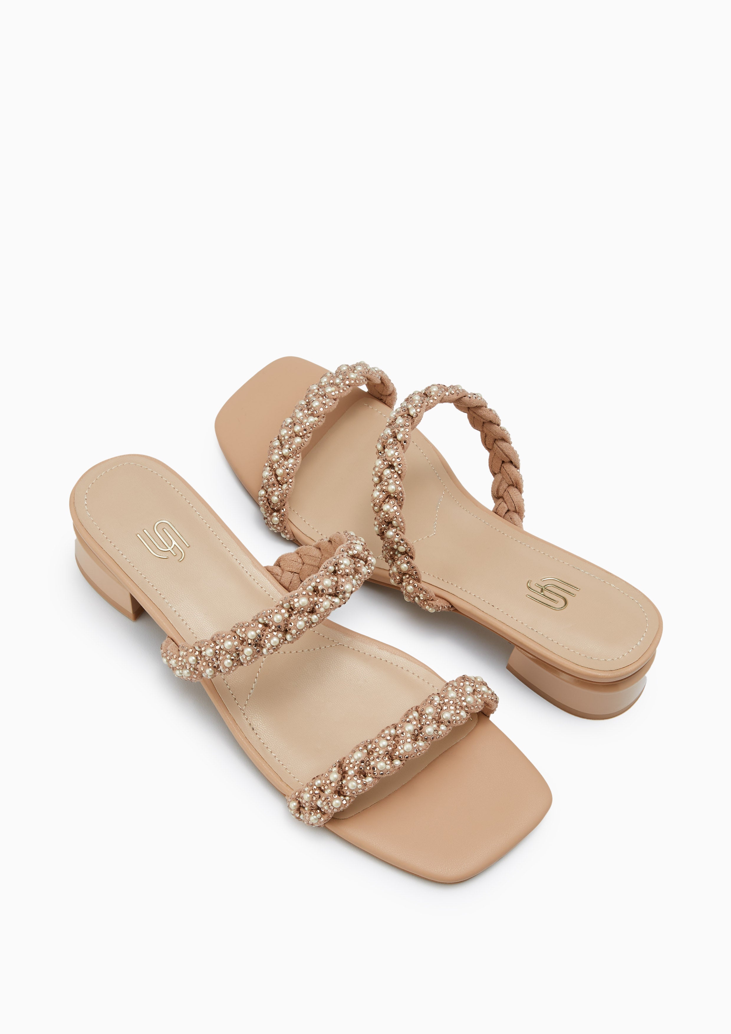 Promise Pearl Infinite Flats And Sandals -Beige