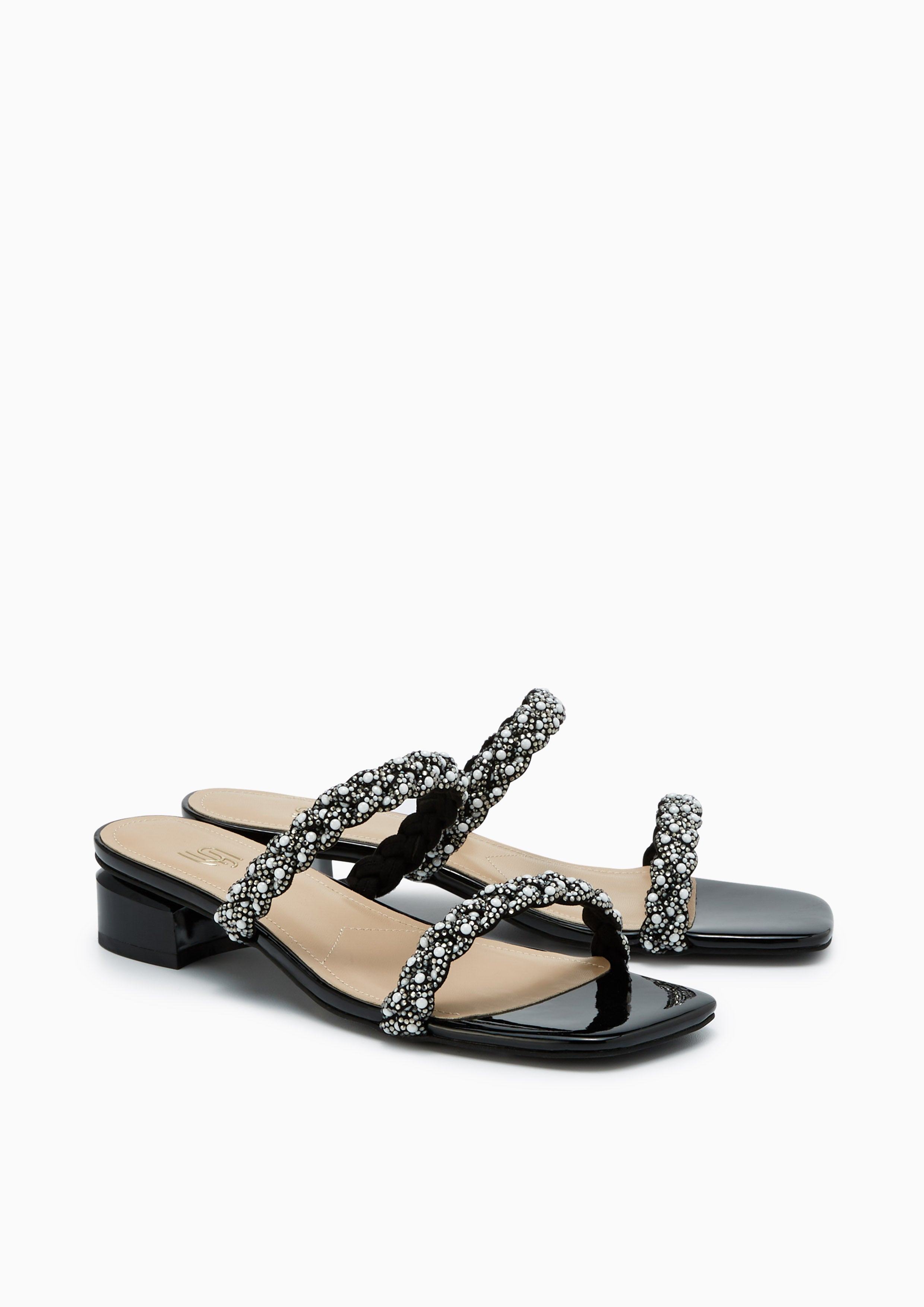 Promise Pearl Infinite Flats And Sandals -Black